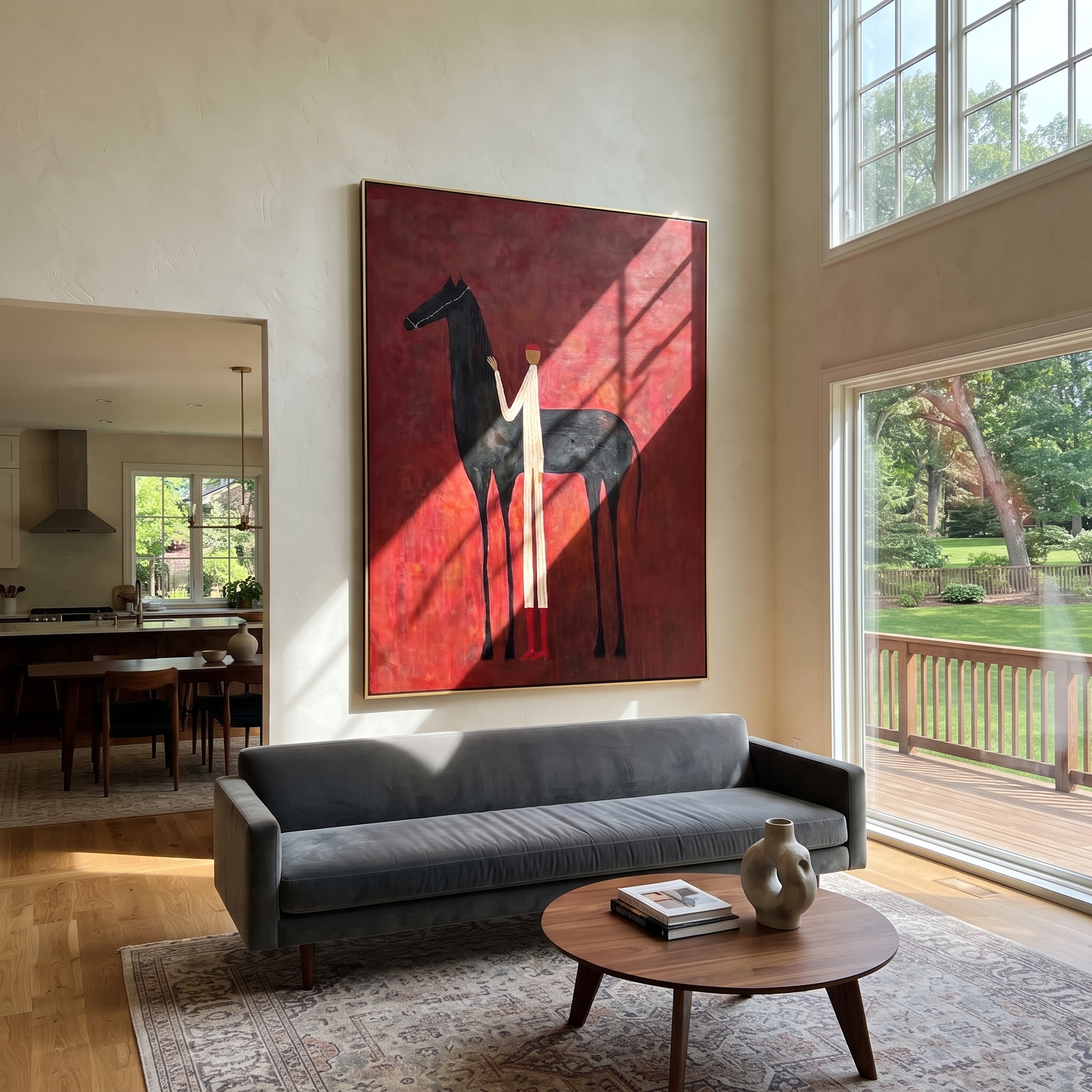 Wine Raised beside Midnight styled with warm modern furnishings