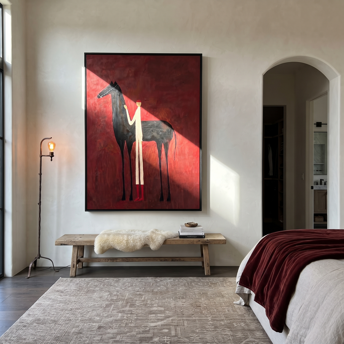 Wine Raised beside Midnight styled with wood, linen, and modern decor