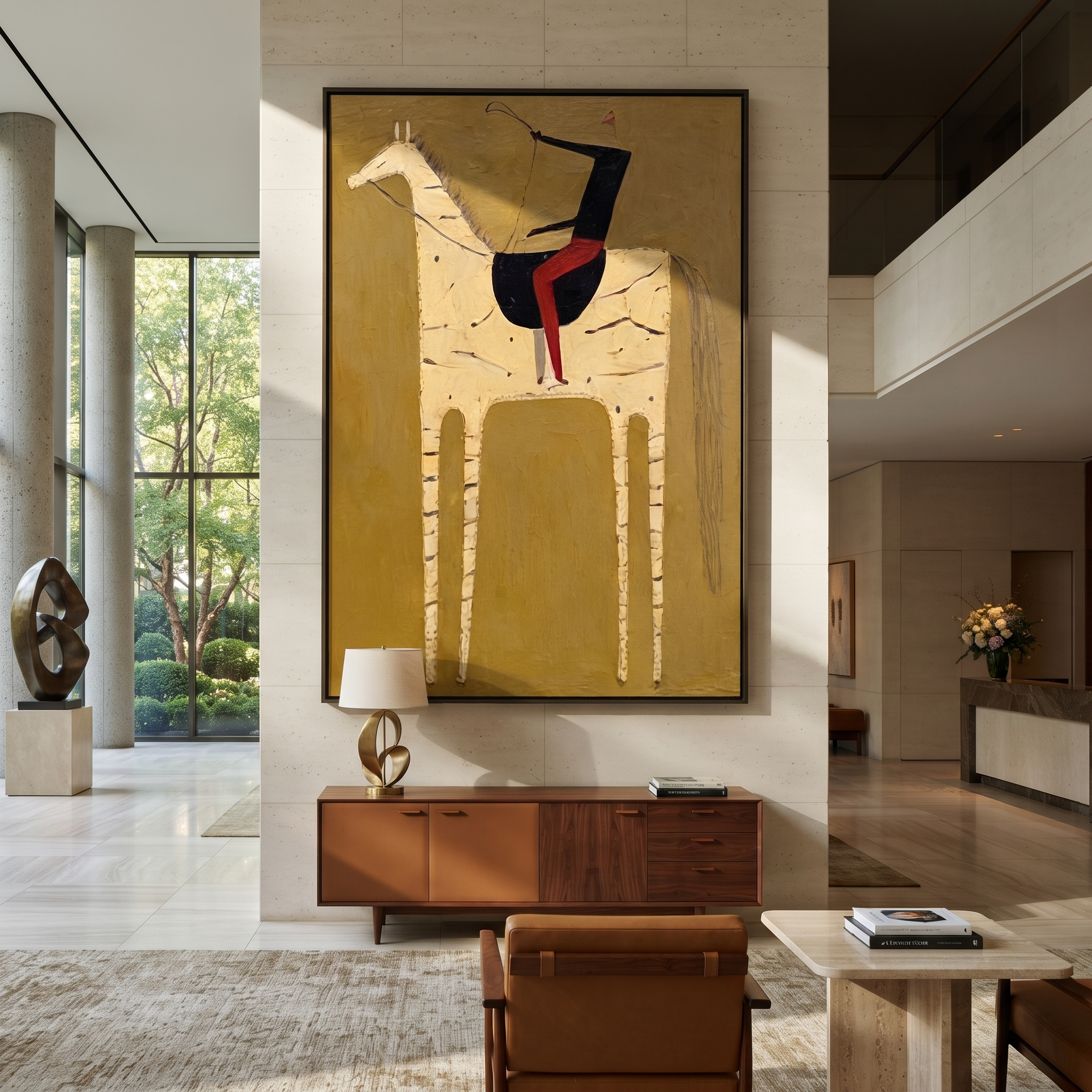 Archer Rides Ivory Tower displayed in a collected contemporary interior