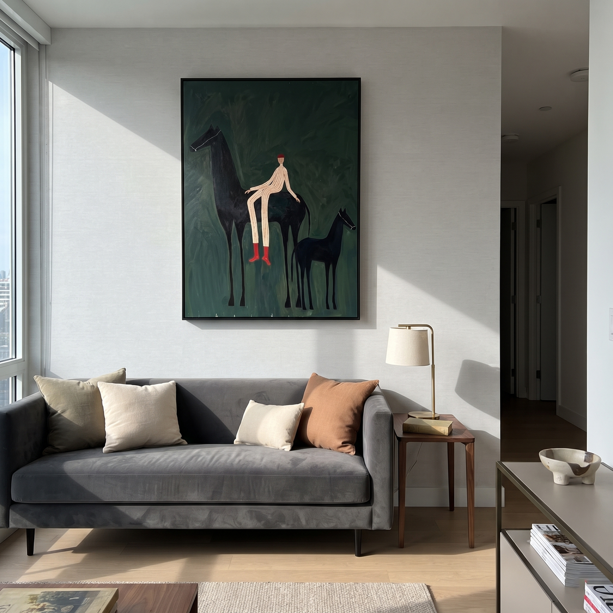 Red Boots Watch Foal presented as a colorful interior focal point