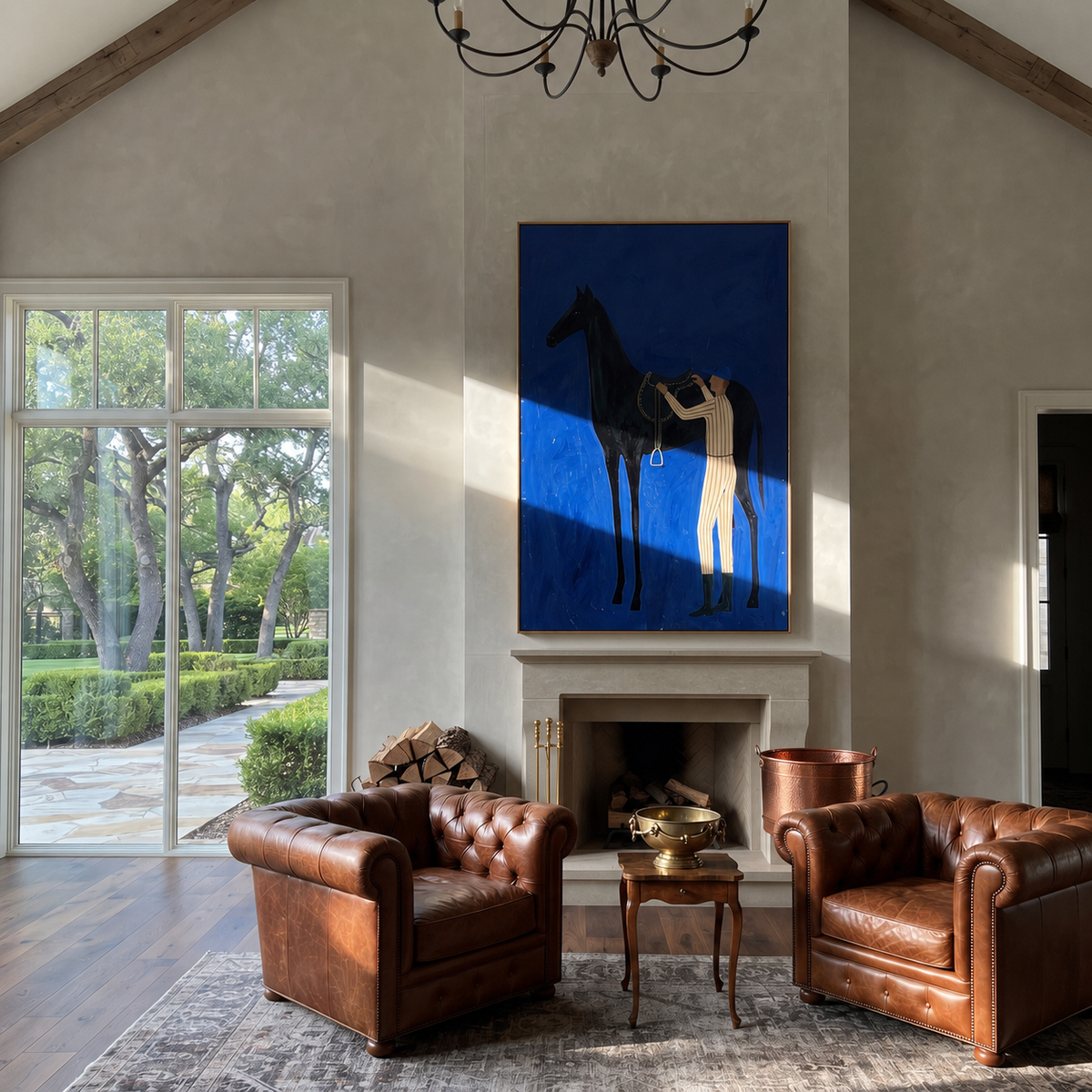 White Stripes Meet Midnight presented as a colorful interior focal point
