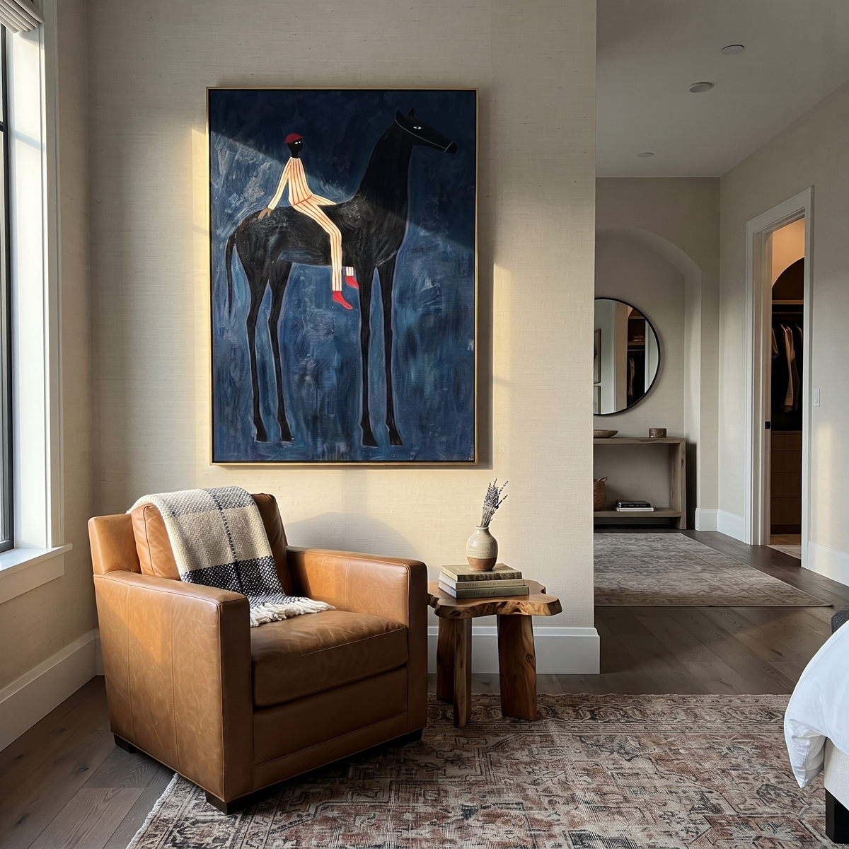 Red Cap Rides Blue styled with wood, linen, and modern decor