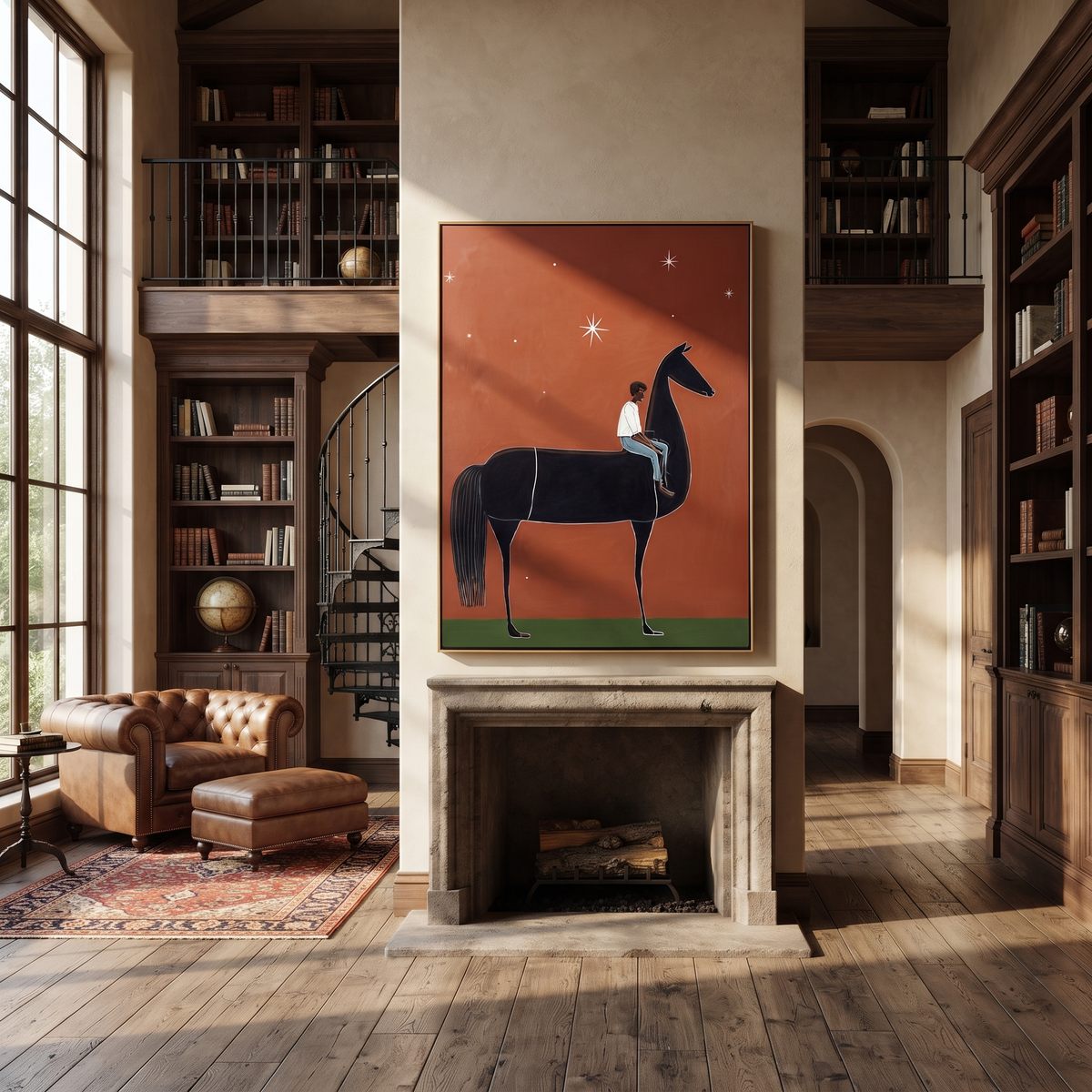Blue Rider Waits Starlight styled with warm modern furnishings