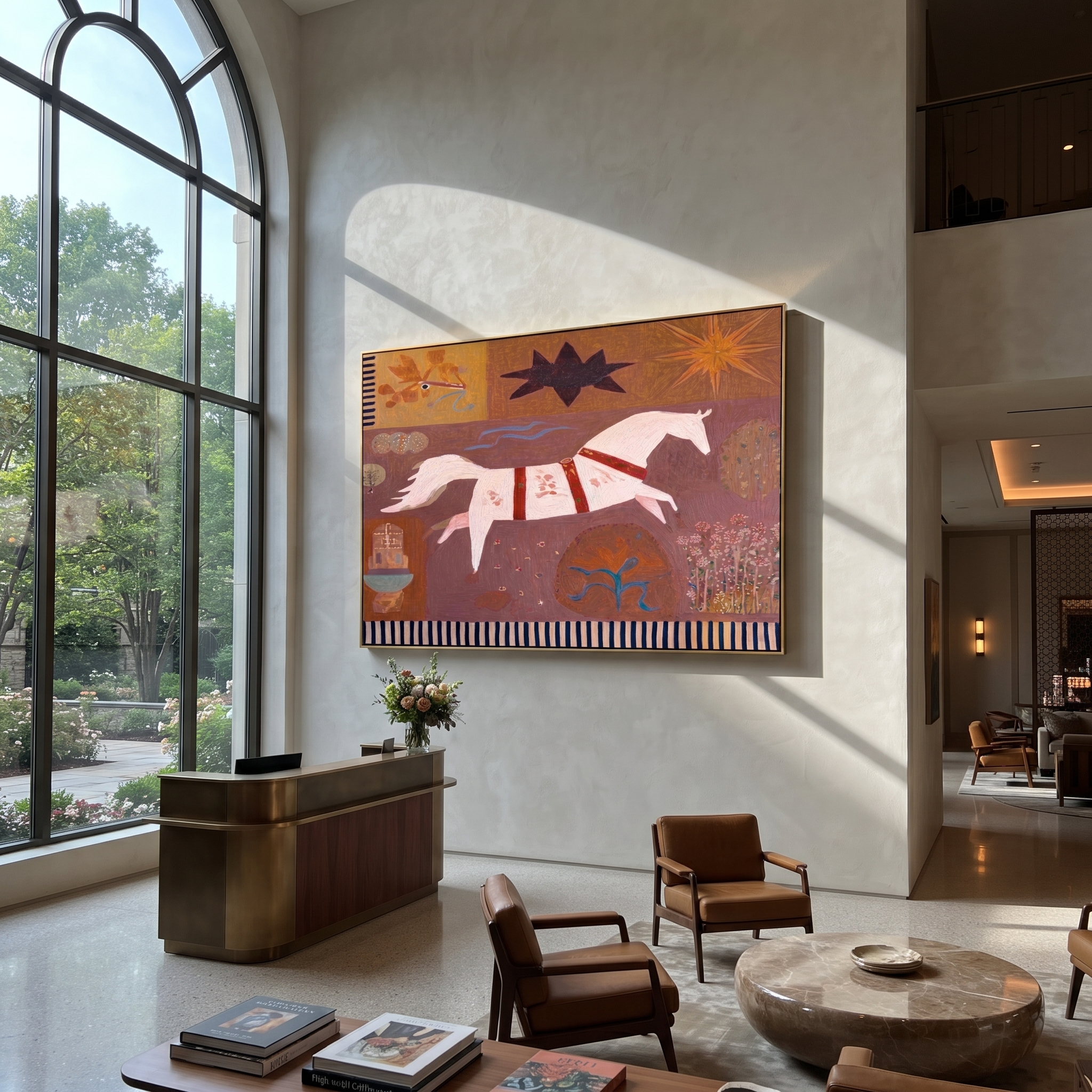 White Herd Breaks Rust displayed in a collected contemporary interior