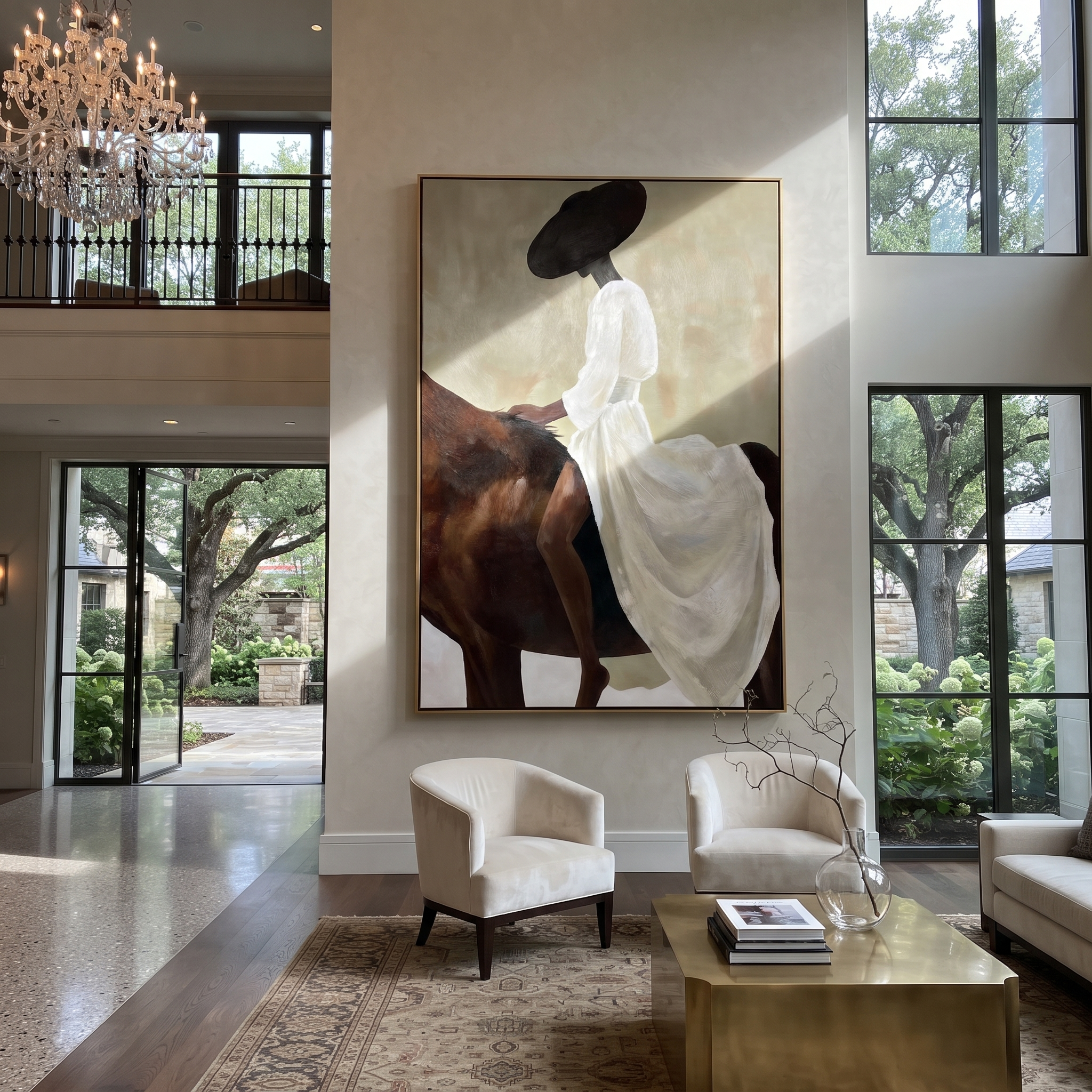 White Veil Follows Brown displayed in a collected contemporary interior