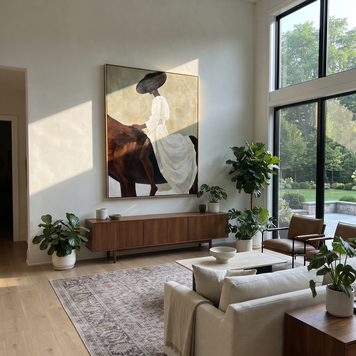 White Veil Follows Brown styled with warm modern furnishings
