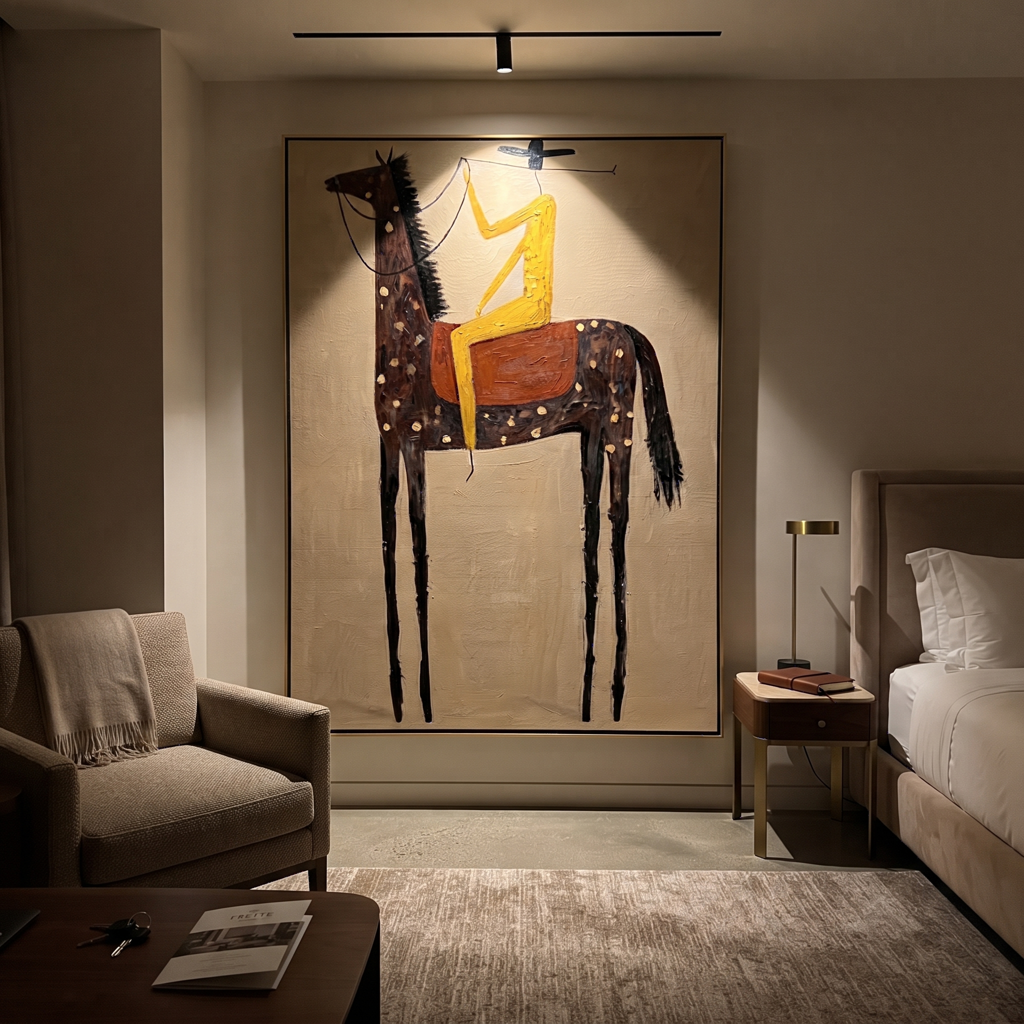 Golden Acrobat Rides Spots styled with wood, linen, and modern decor