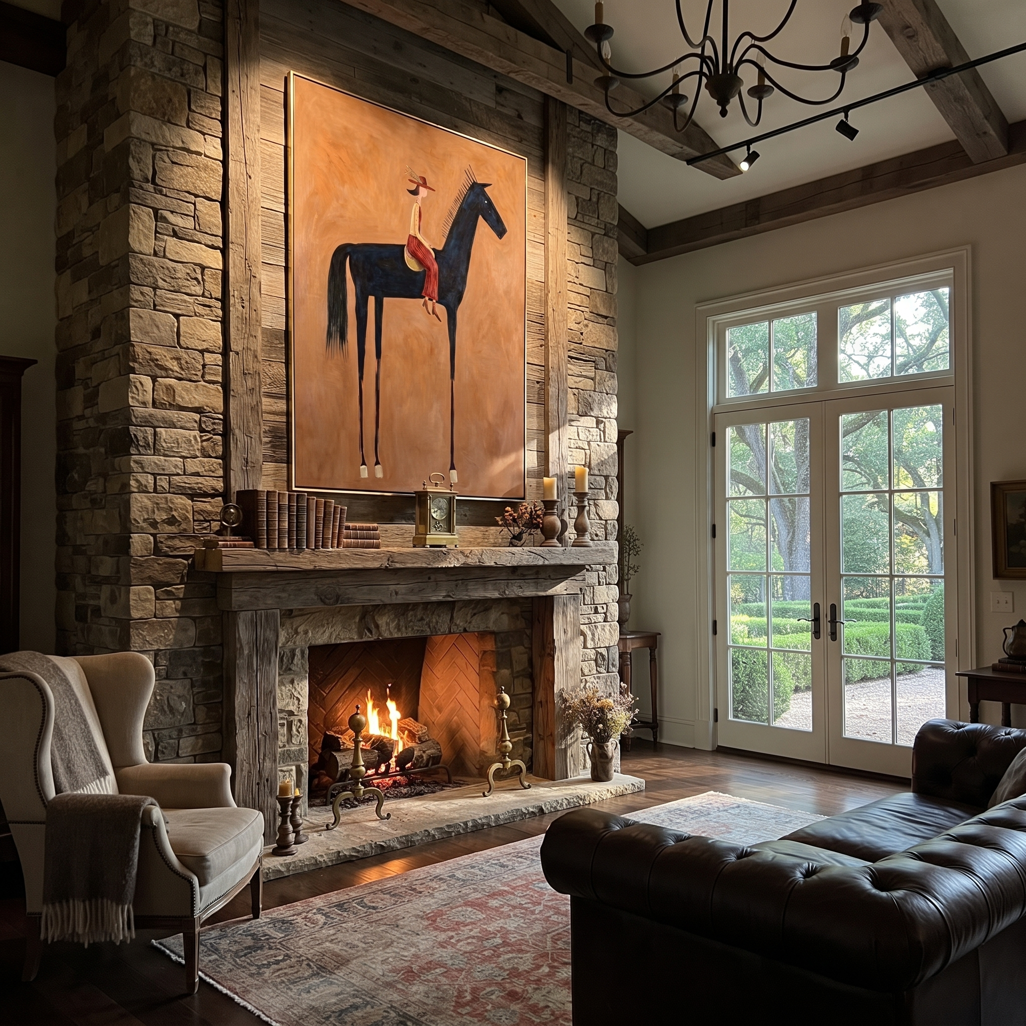 Red Saddle Climbs Ochre styled with wood, linen, and modern decor