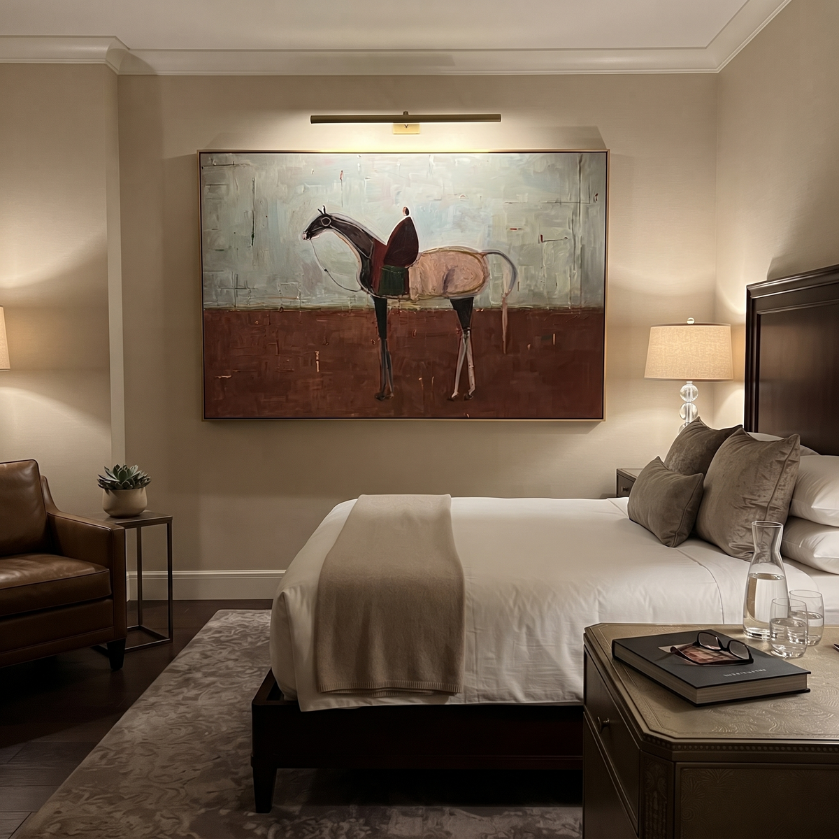 Lone Rider Crosses Brick styled with warm modern furnishings