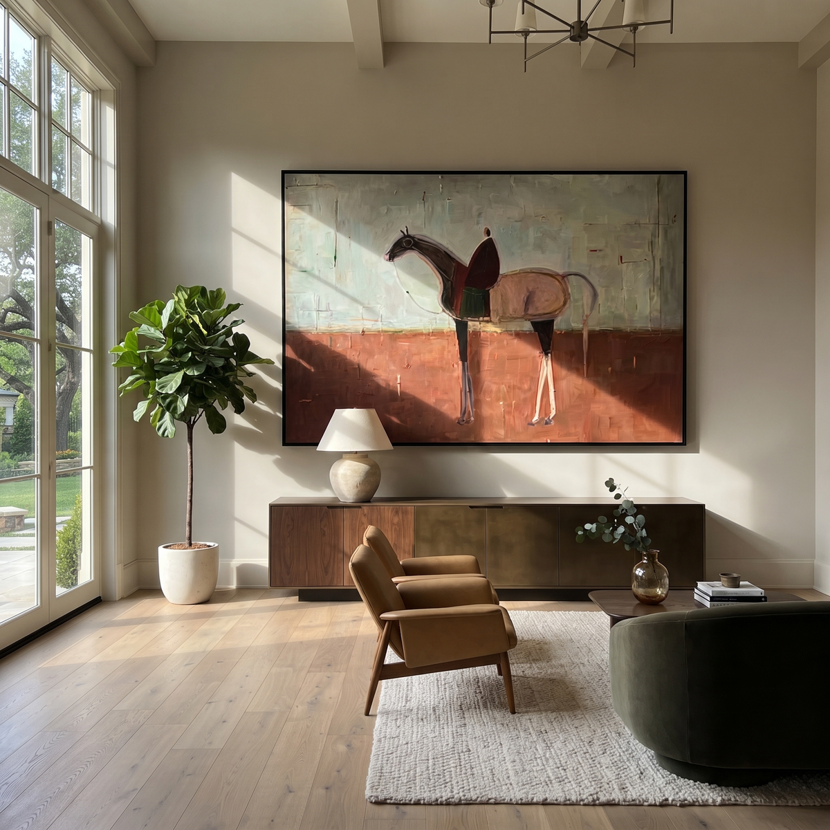 Lone Rider Crosses Brick displayed in a layered residential setting