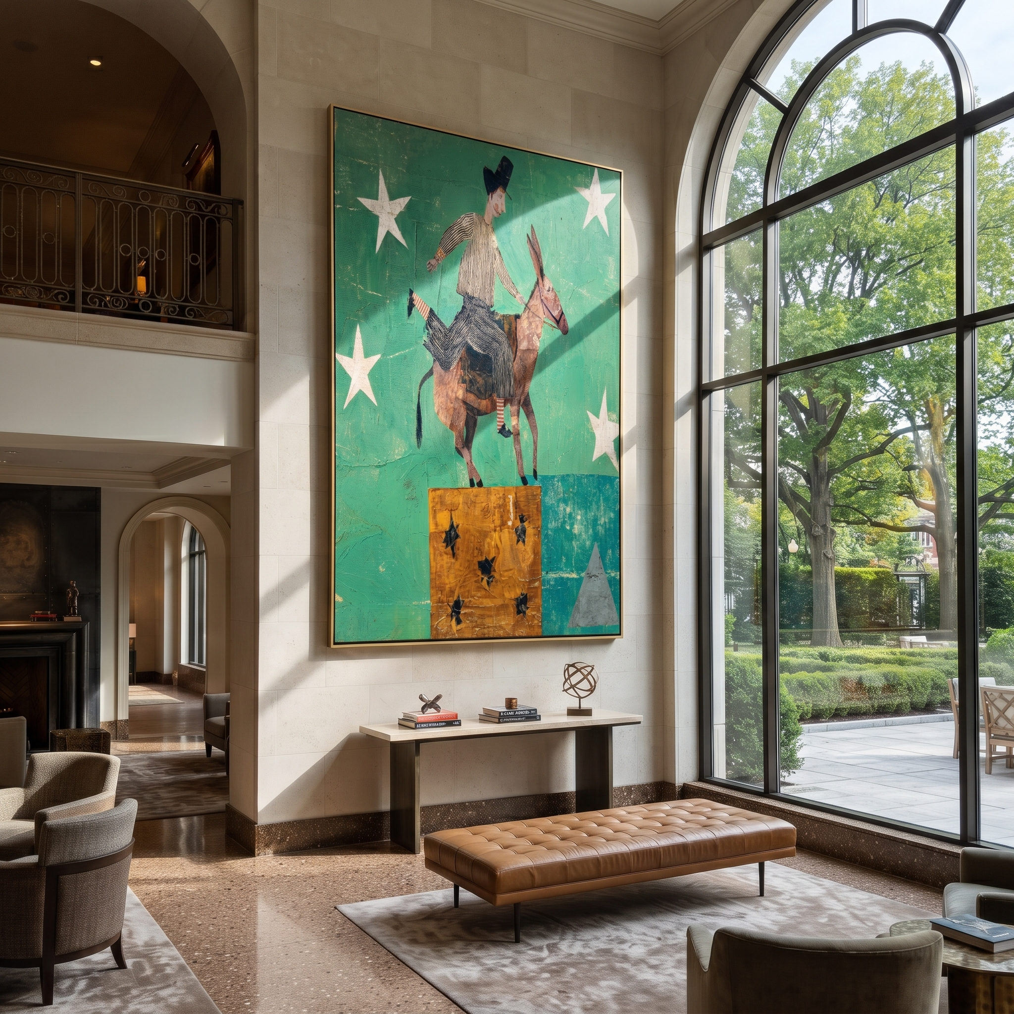 Green Stars Carry Rider presented as a colorful interior focal point