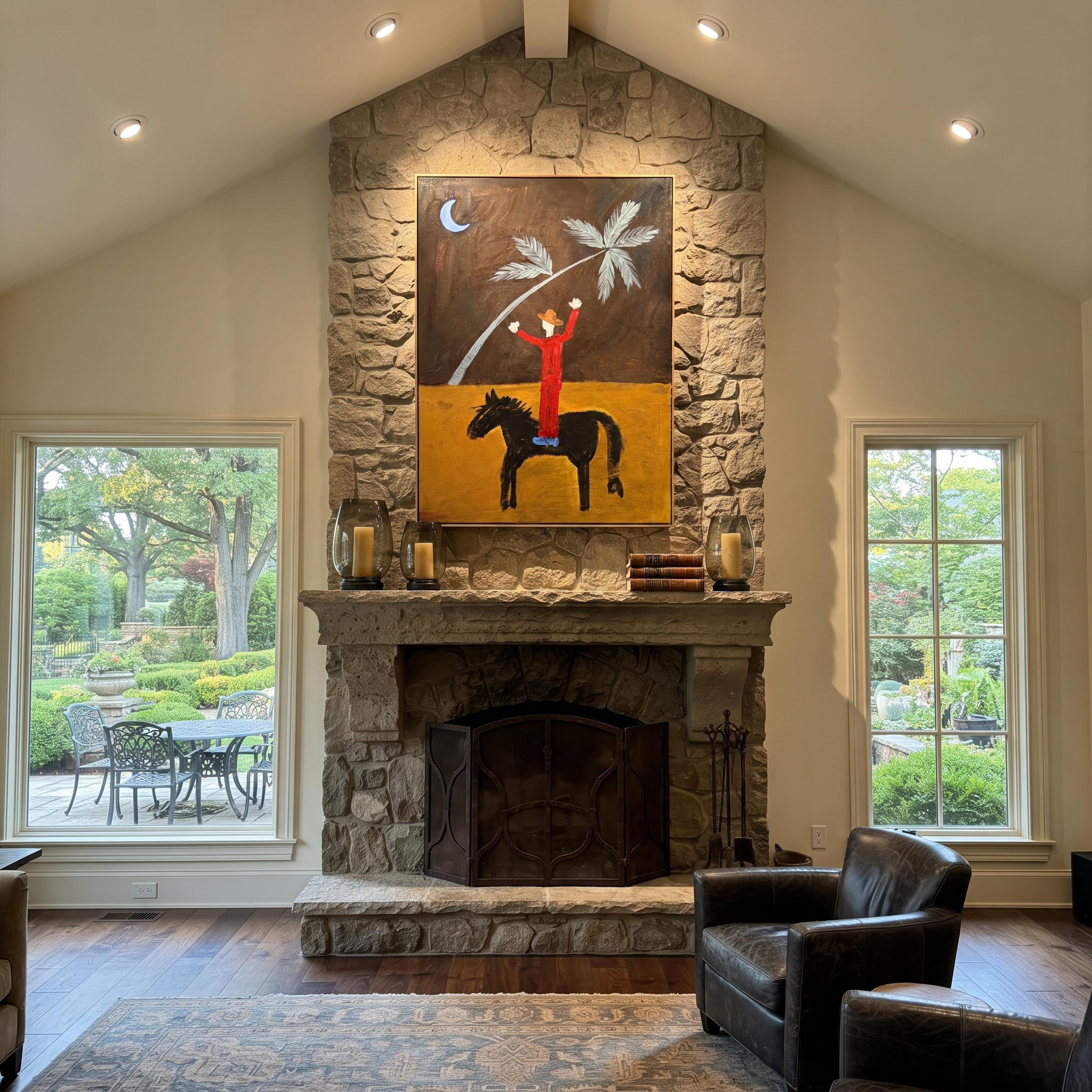 Red Rider Raises Palm styled with wood, linen, and modern decor