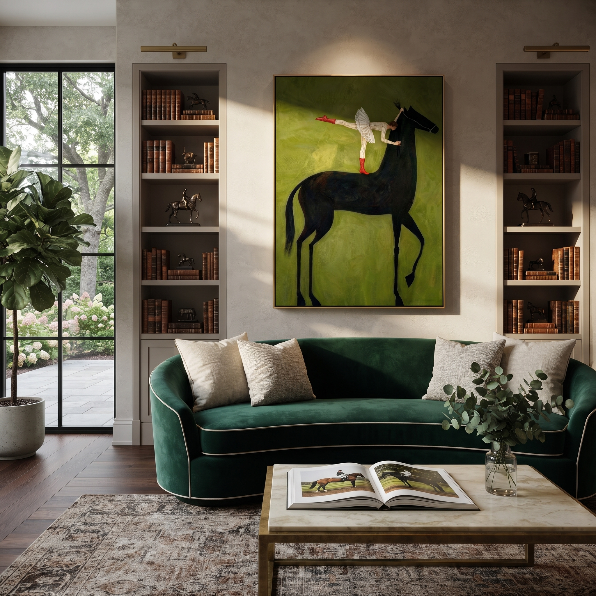 White Acrobat Greets Black displayed in a layered residential setting