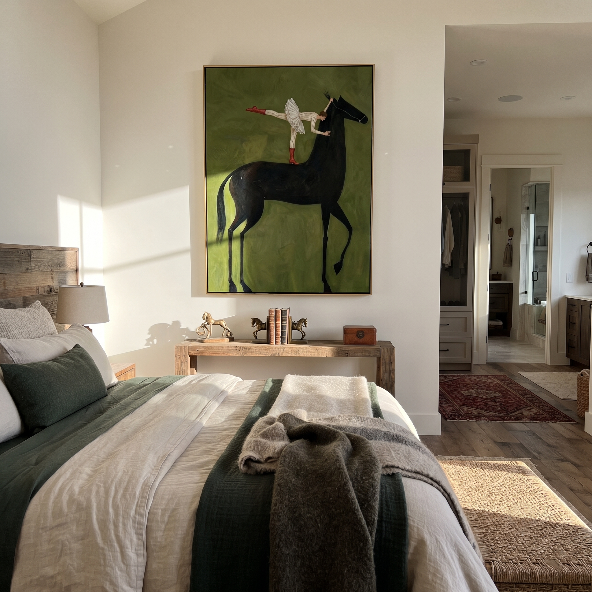White Acrobat Greets Black styled with wood, linen, and modern decor
