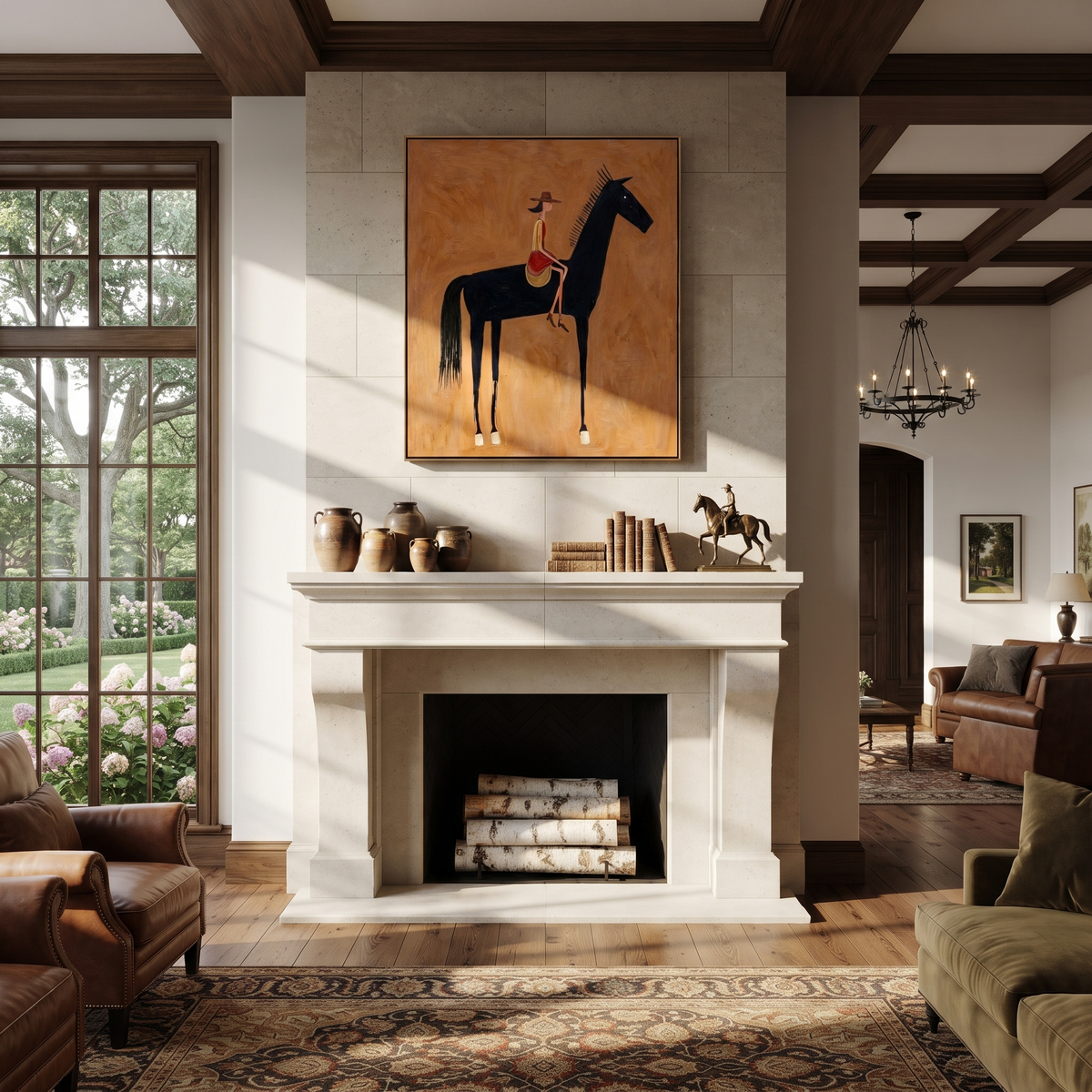 Black Horse Carries Red presented as a colorful interior focal point