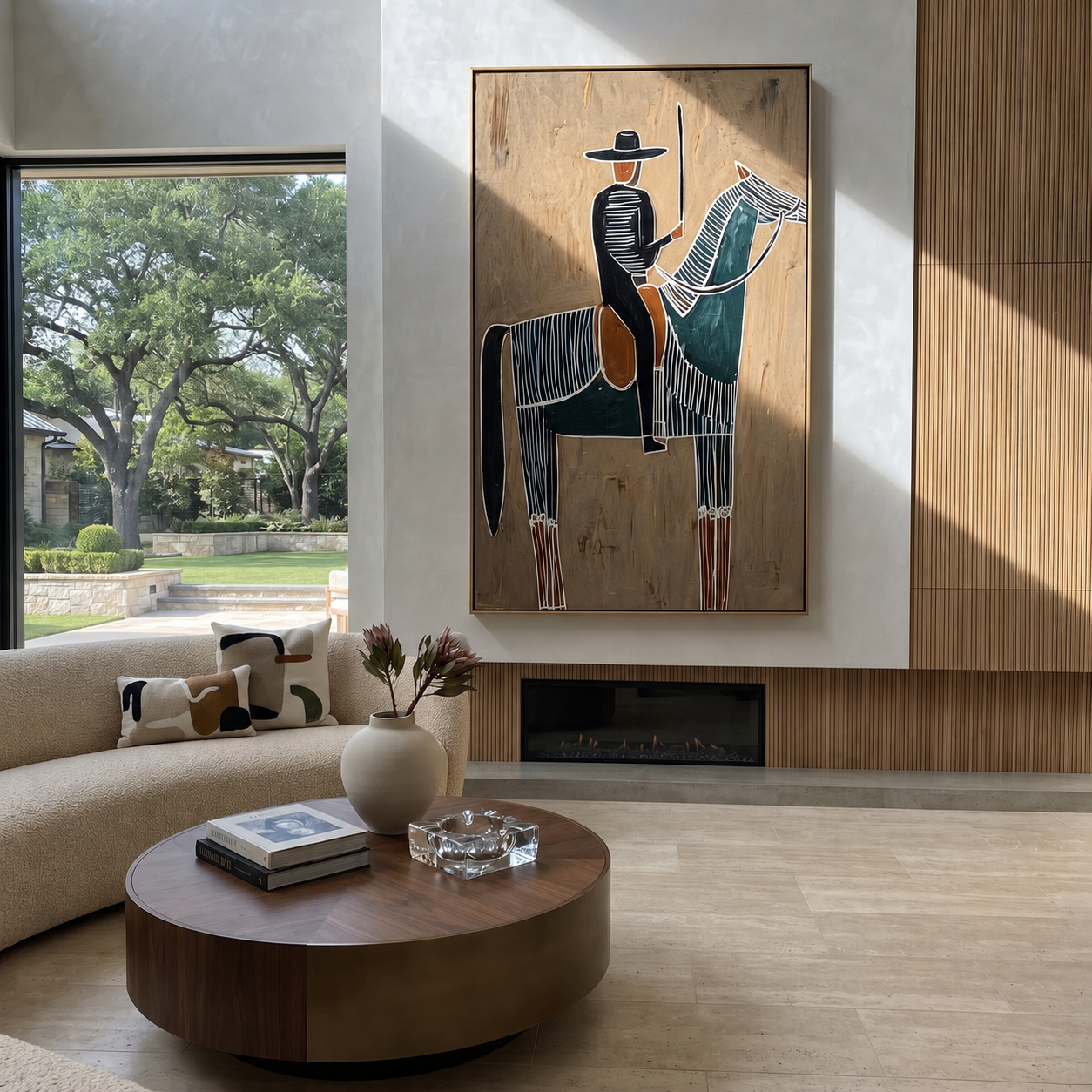 Striped Pair Faces West presented as a colorful interior focal point
