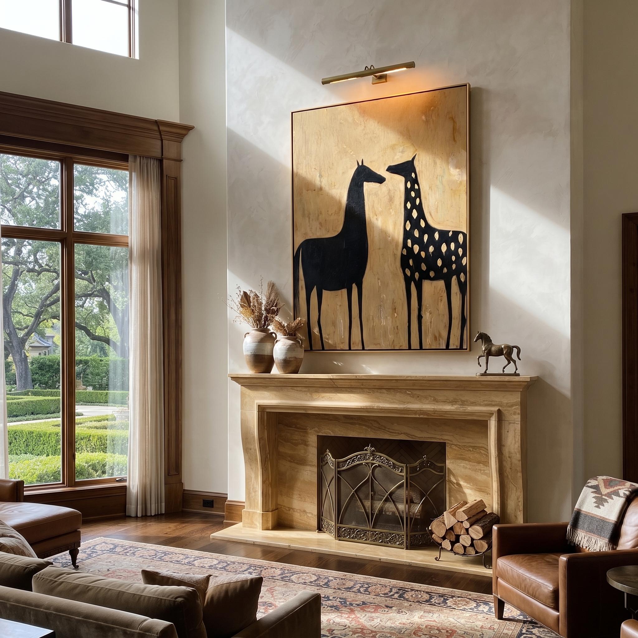 Spotted Horse Meets Black styled with warm modern furnishings