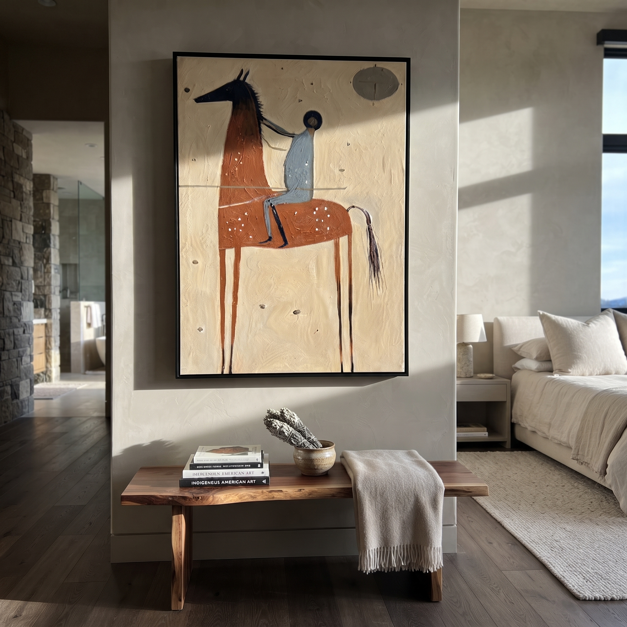Blue Rider Draws Orbit displayed in a layered residential setting