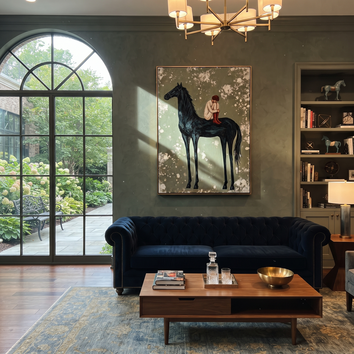 Bent Rider Crosses Snow styled with warm modern furnishings