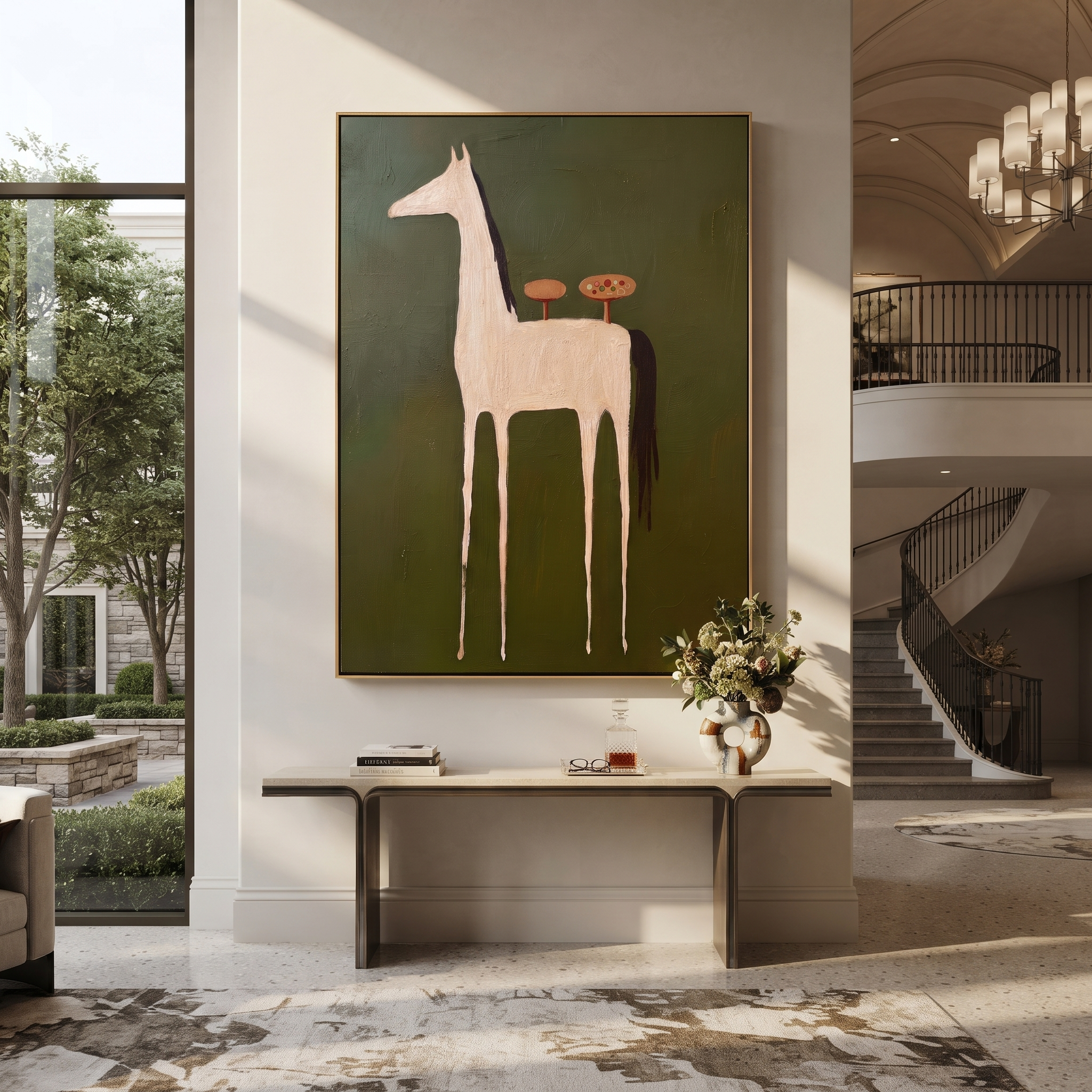 Two Mushrooms Ride Ivory displayed in a collected contemporary interior