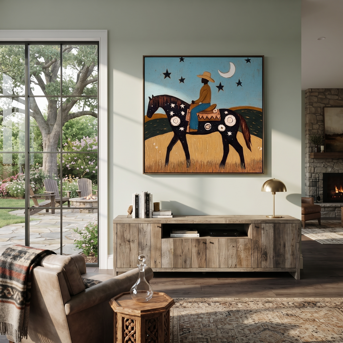 Crescent Guides Starry Rider styled with warm modern furnishings