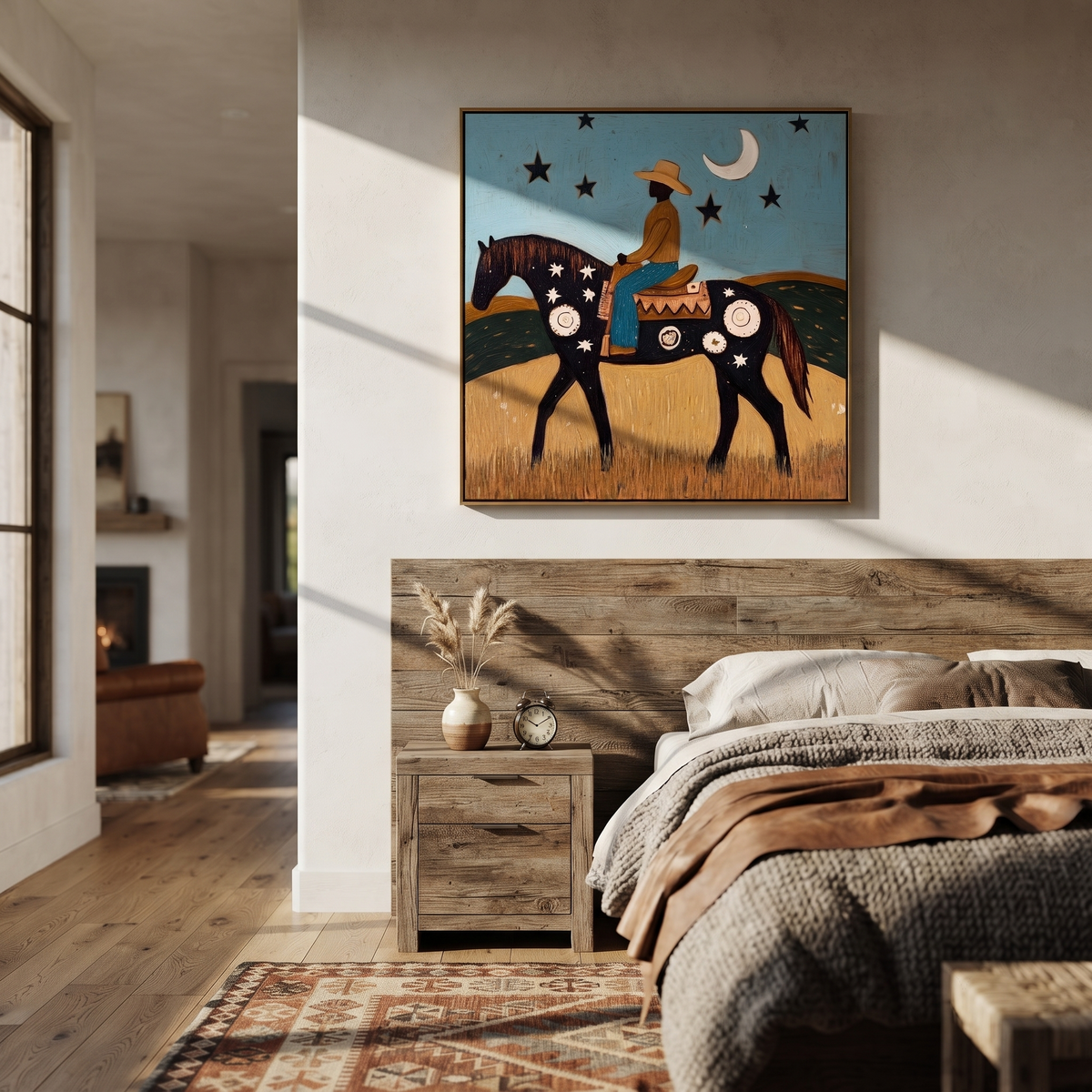 Crescent Guides Starry Rider styled with wood, linen, and modern decor