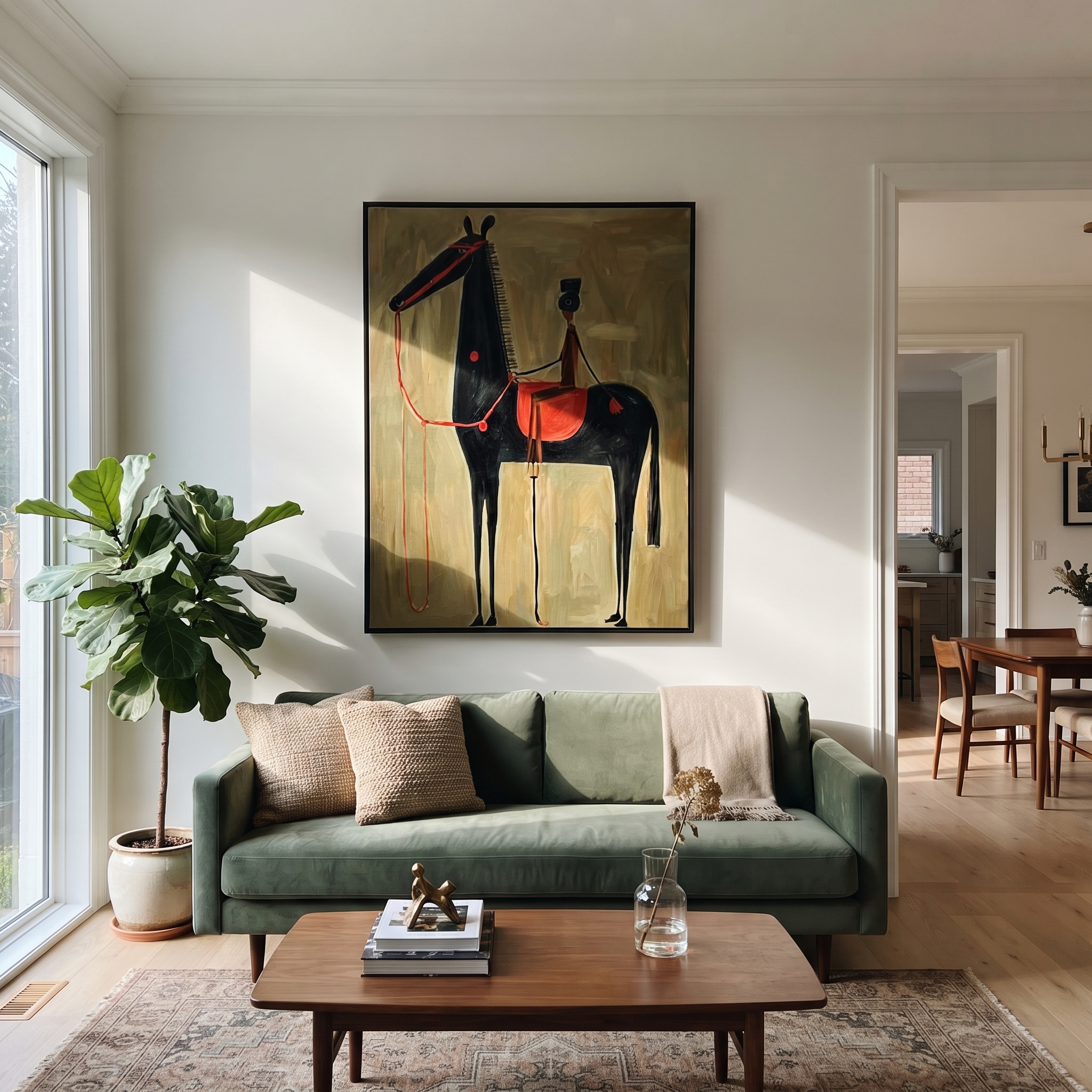 Blue Vessel Rides Black displayed in a layered residential setting