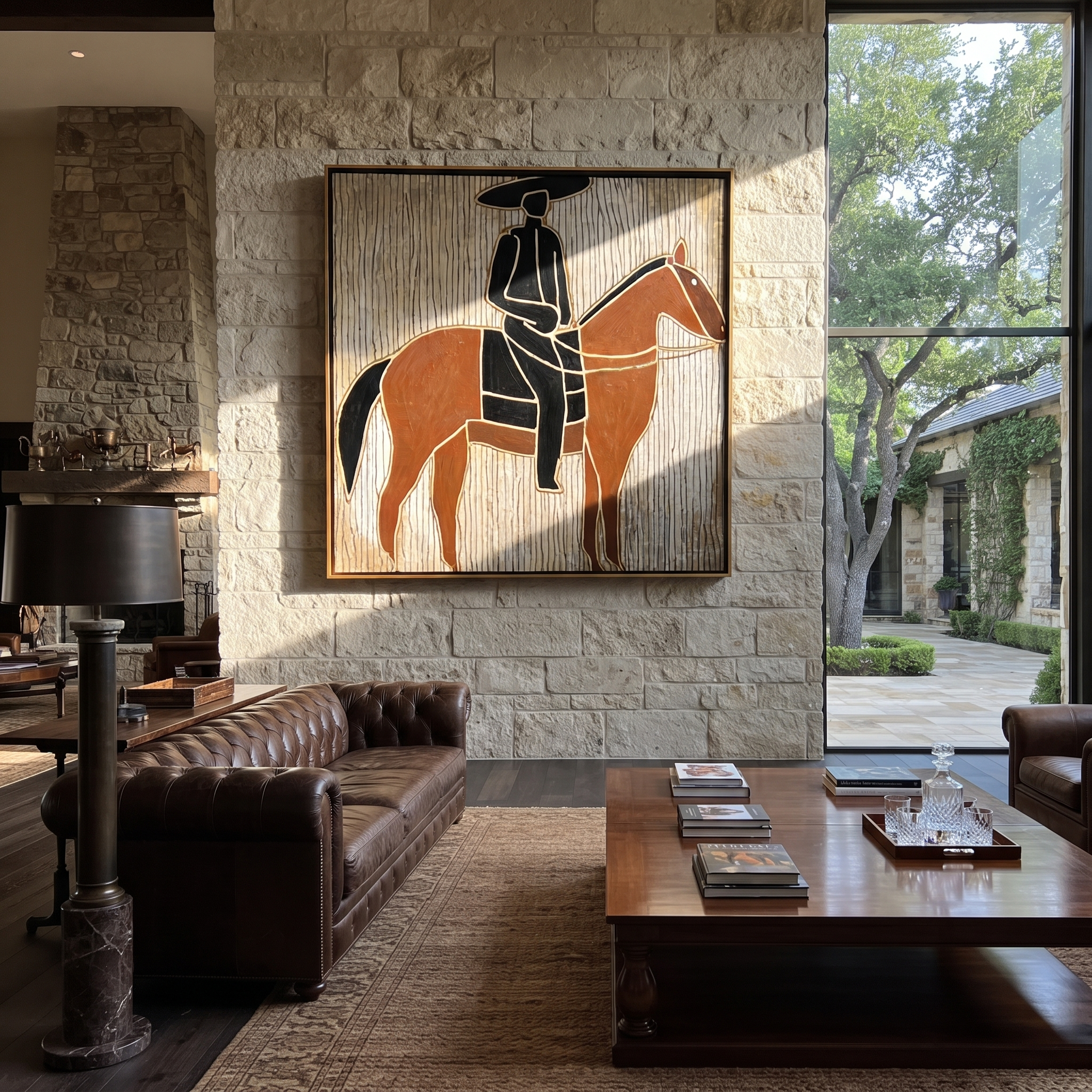 Black Lines Frame Rider displayed in a collected contemporary interior
