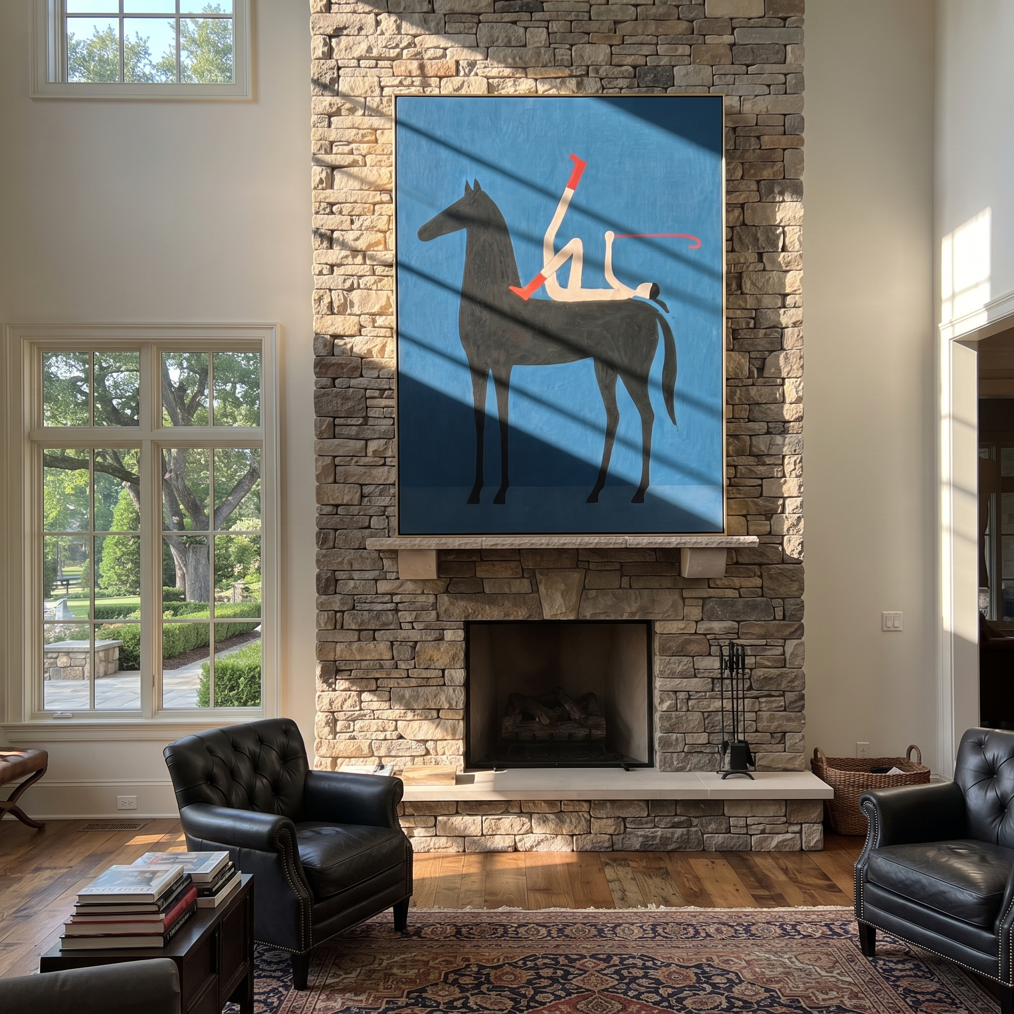 Red Boot Splits Blue styled with warm modern furnishings