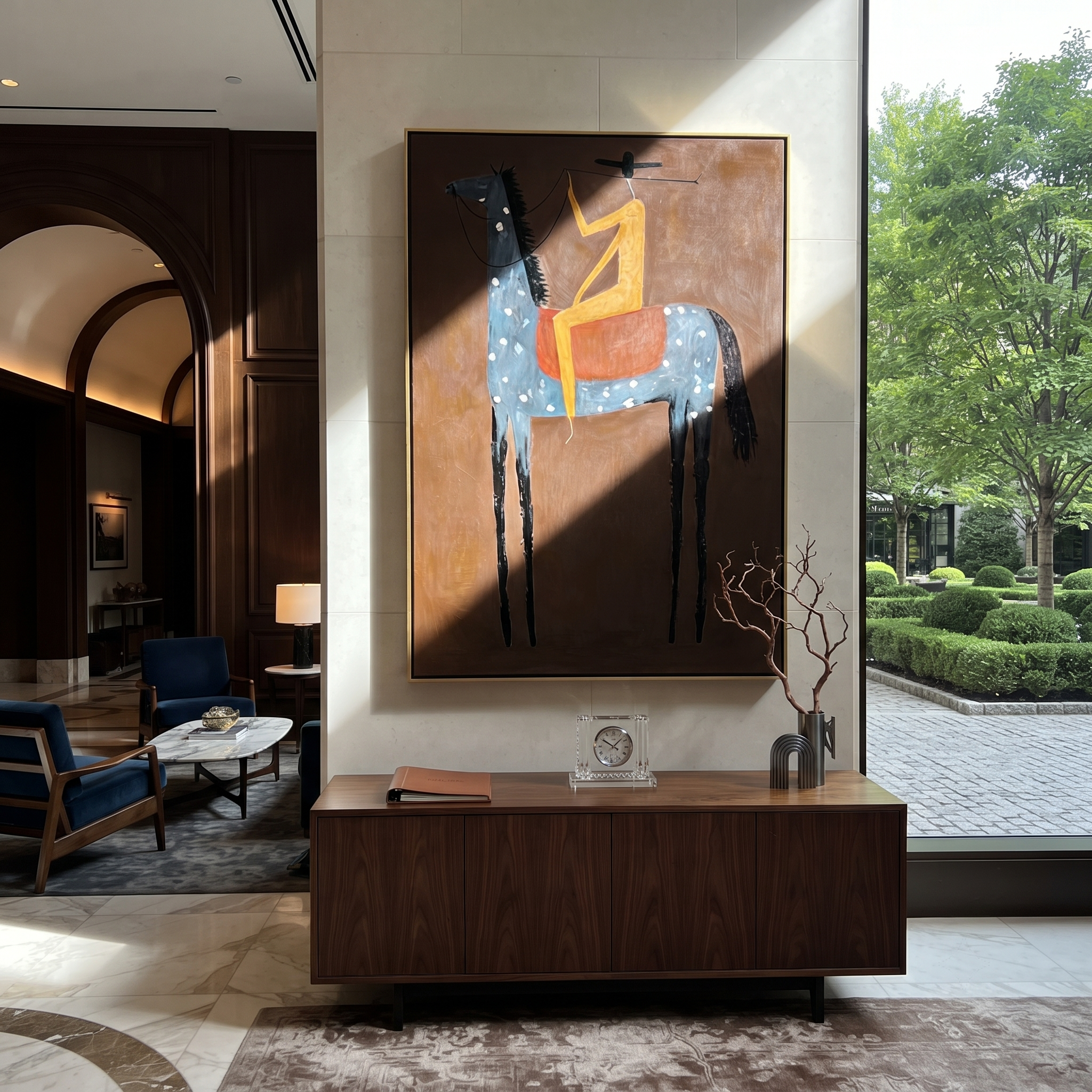 Golden Acrobat Mounts Spots displayed in a collected contemporary interior