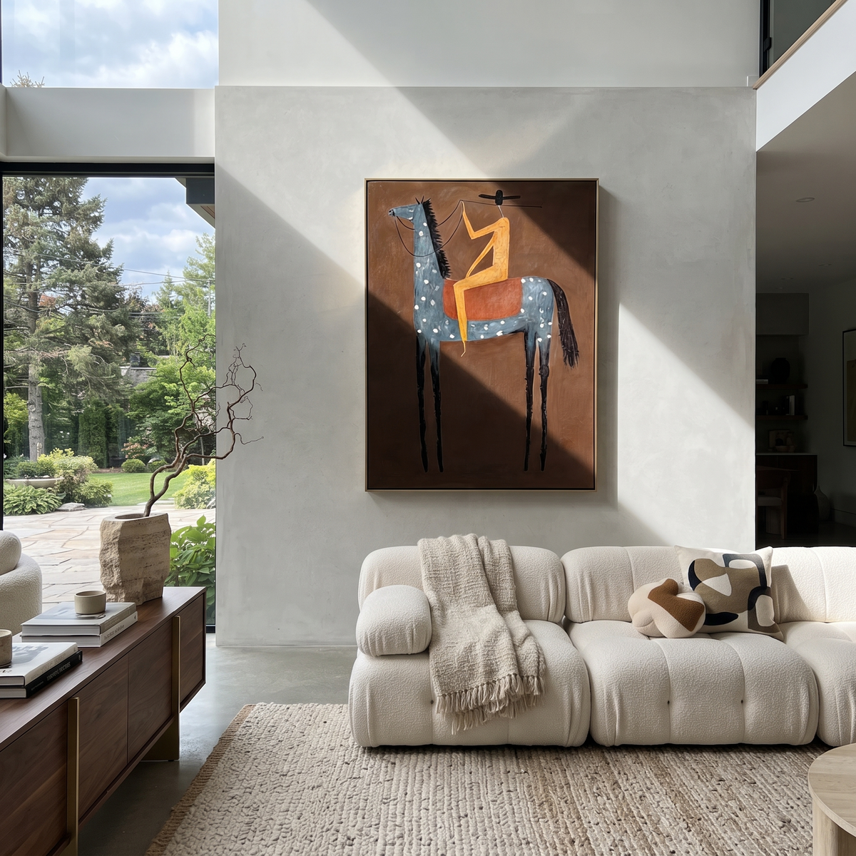 Golden Acrobat Mounts Spots styled with warm modern furnishings