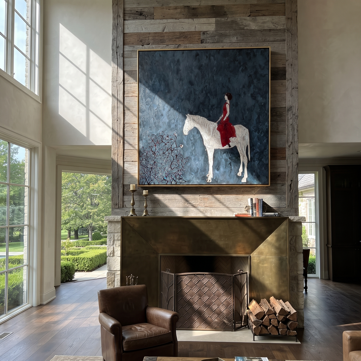 Red Dress Crosses Blue styled with warm modern furnishings