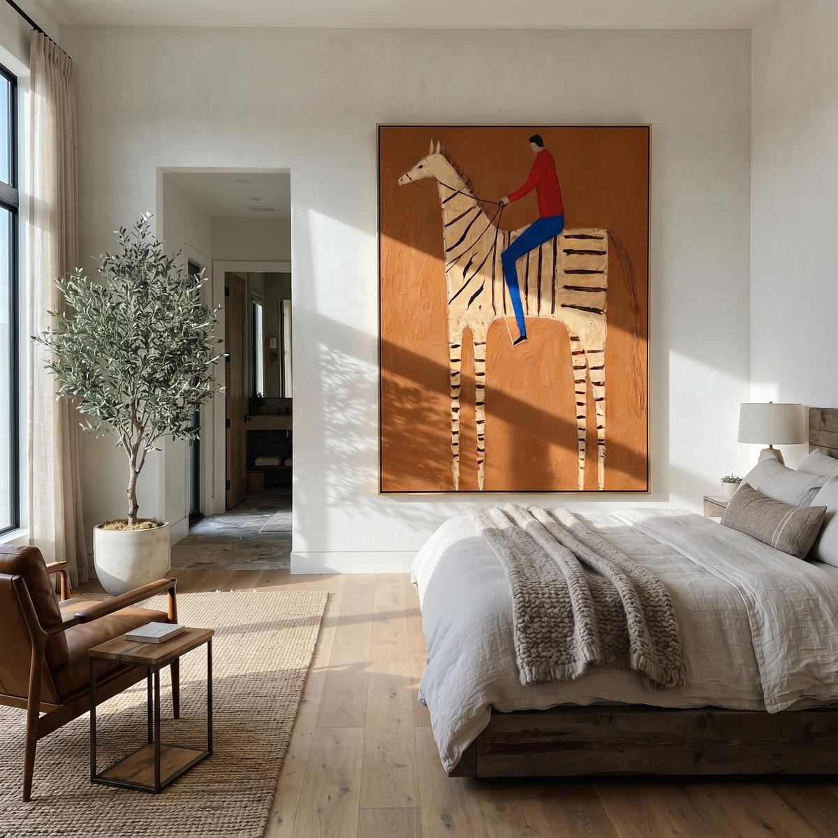 Red Shirt Rides Stripes presented as a colorful interior focal point