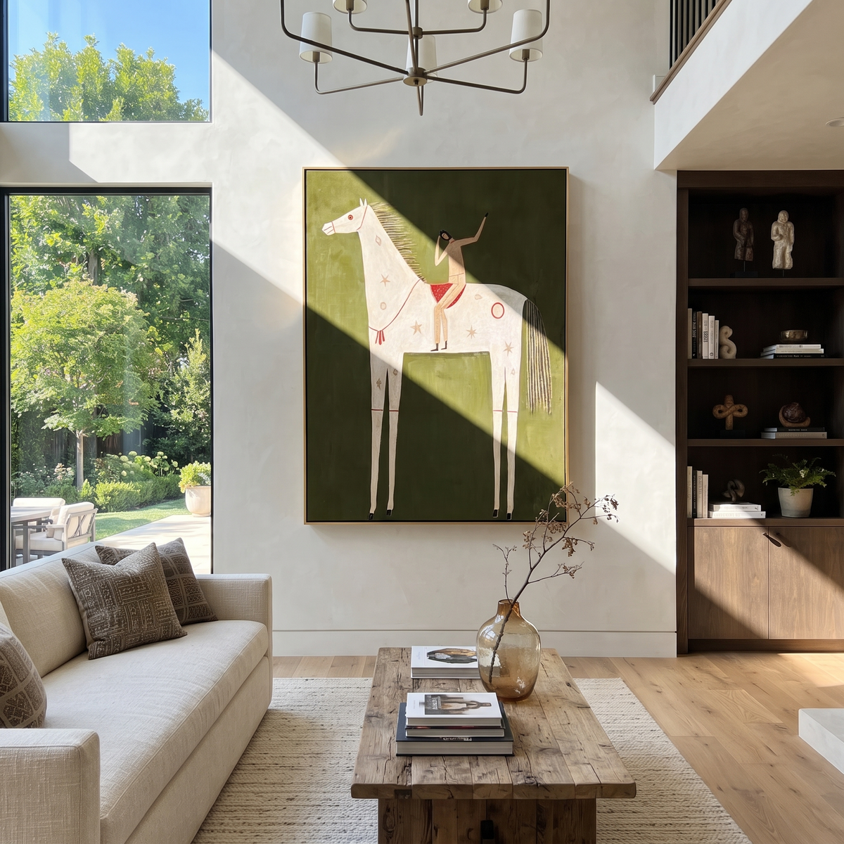 Raised Arm Rides Ivory displayed in a collected contemporary interior