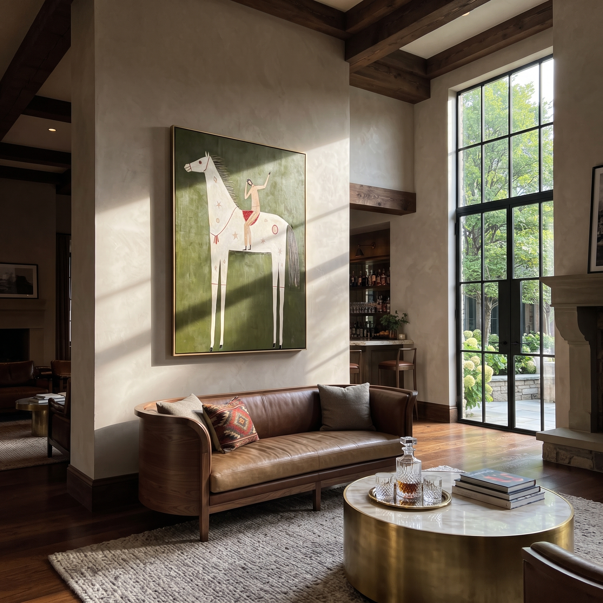 Raised Arm Rides Ivory presented as a colorful interior focal point