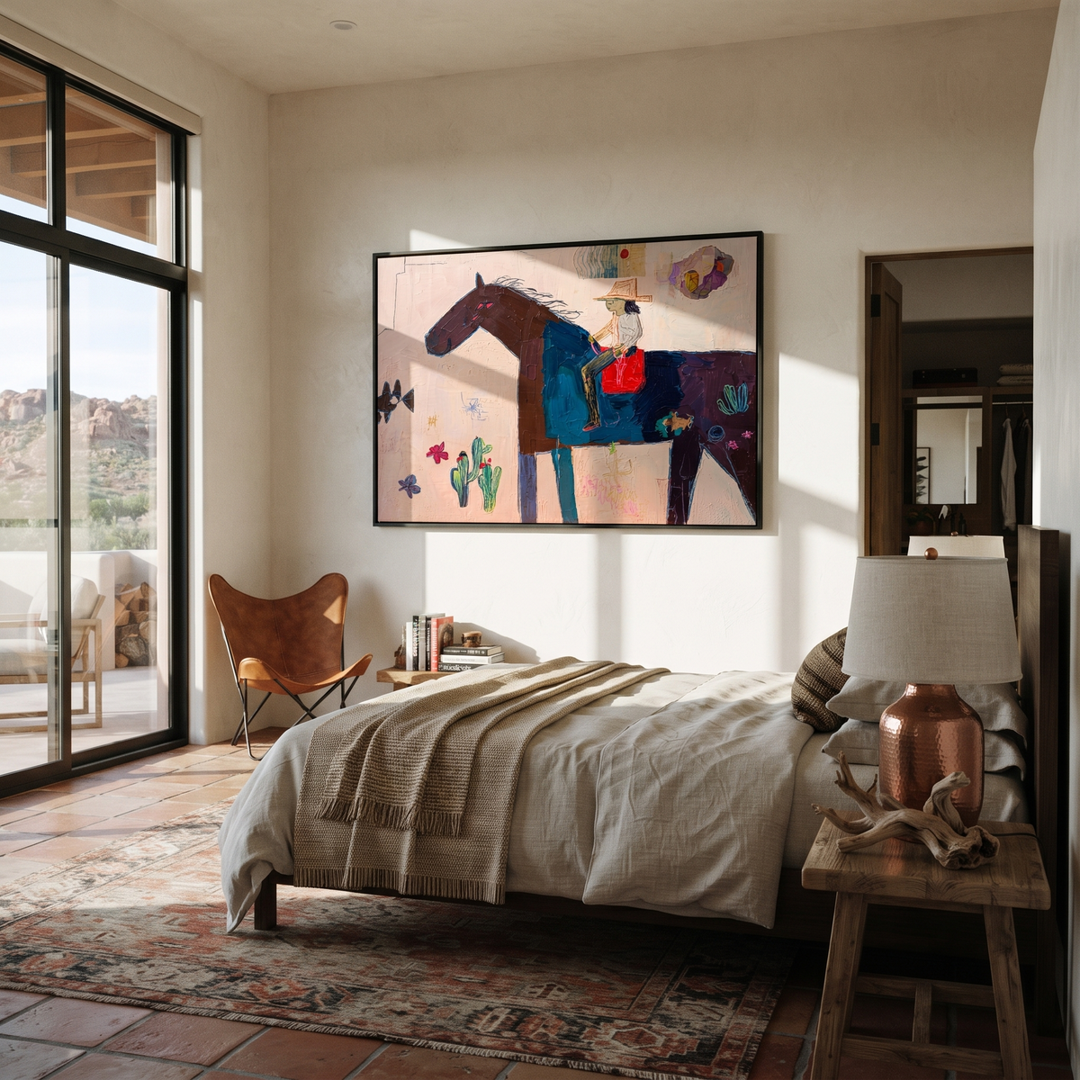 Painted Horse Carries Garden presented as a colorful interior focal point