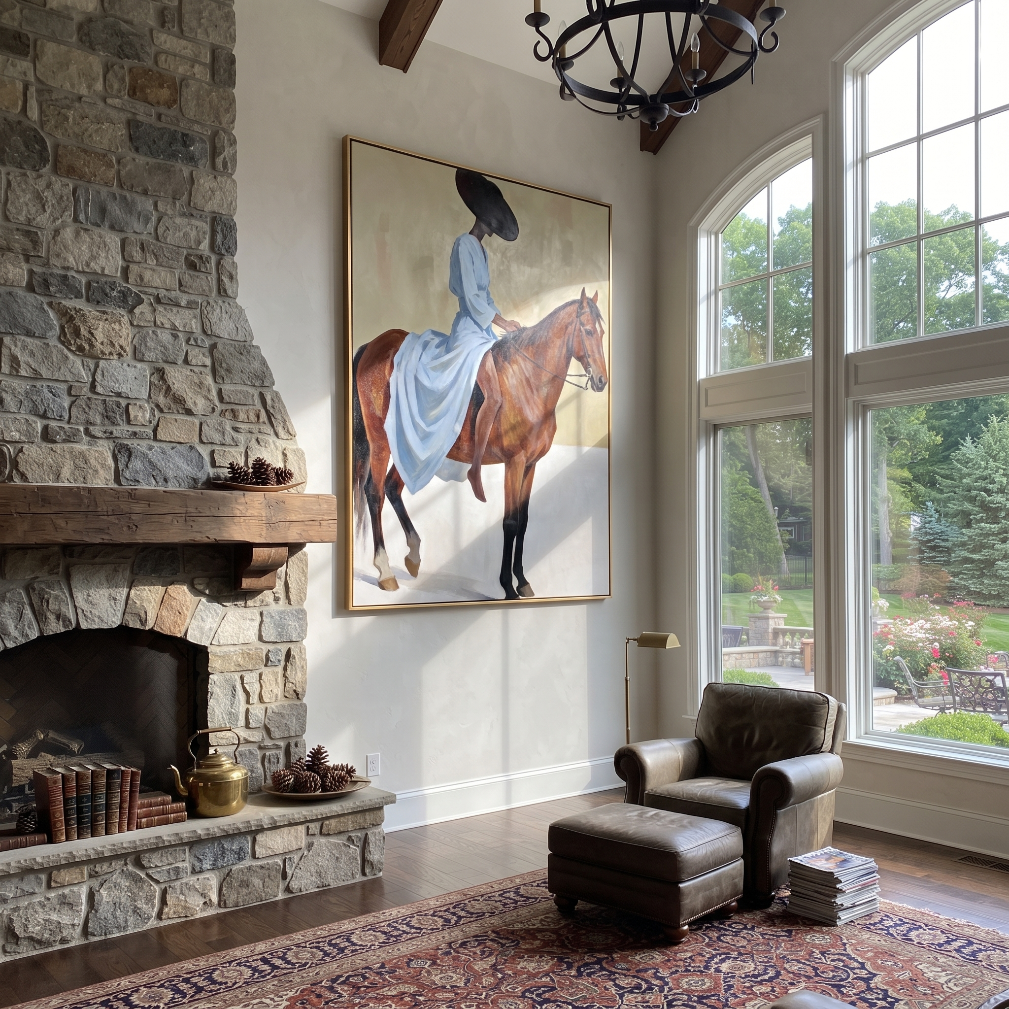 Blue Dress Rides Brown styled with wood, linen, and modern decor