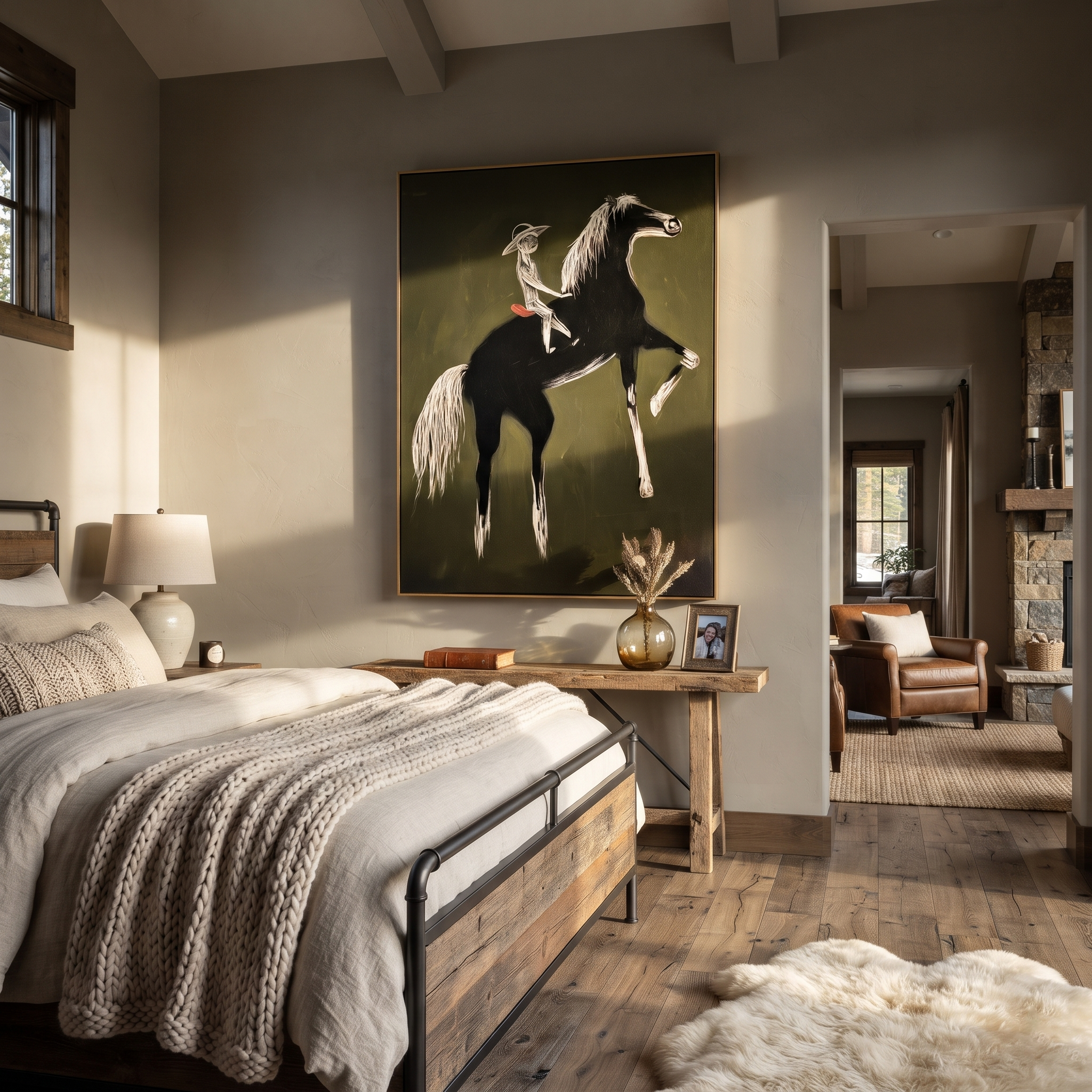White Lines Ride Thunder styled with warm modern furnishings