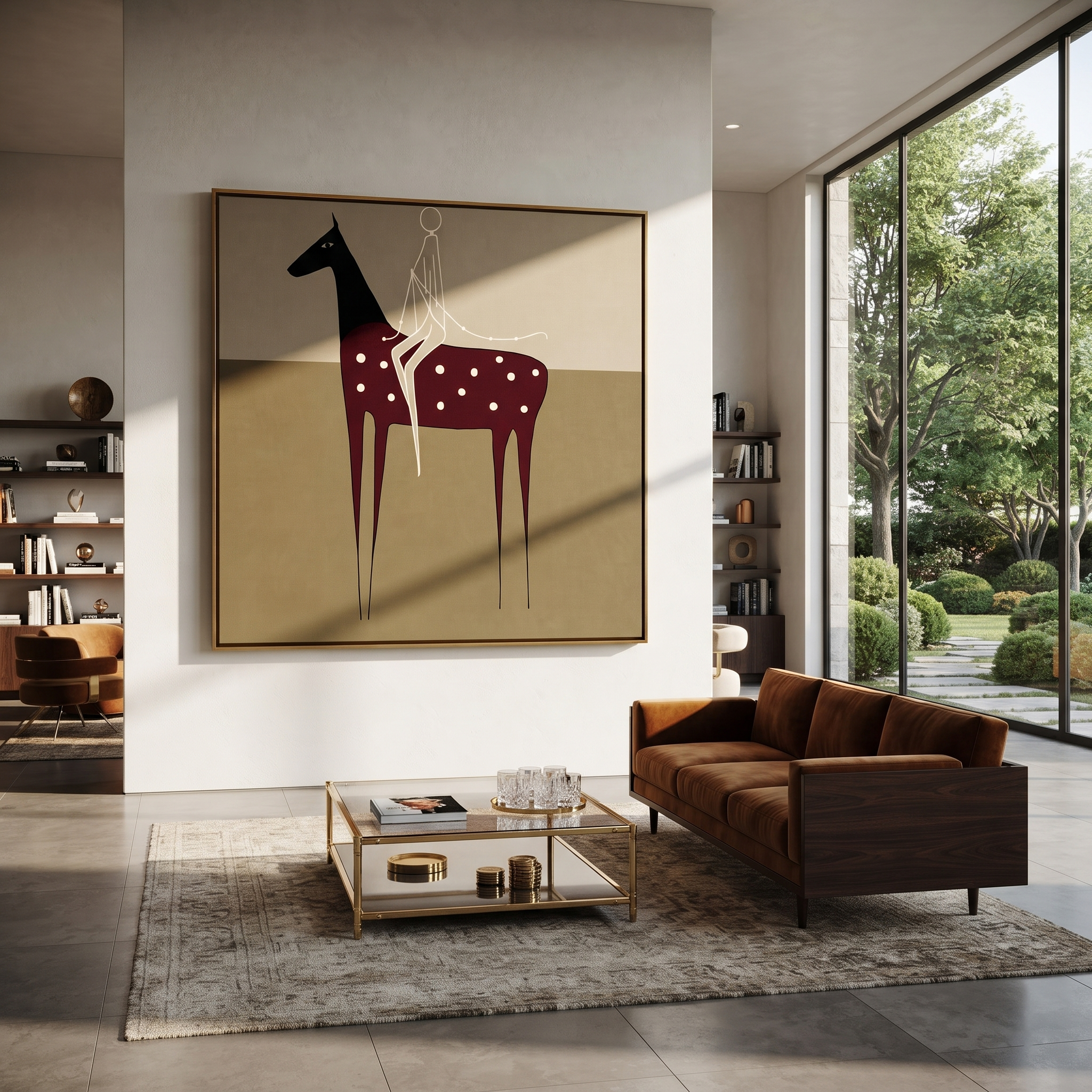 White Reins Cross Spots displayed in a collected contemporary interior