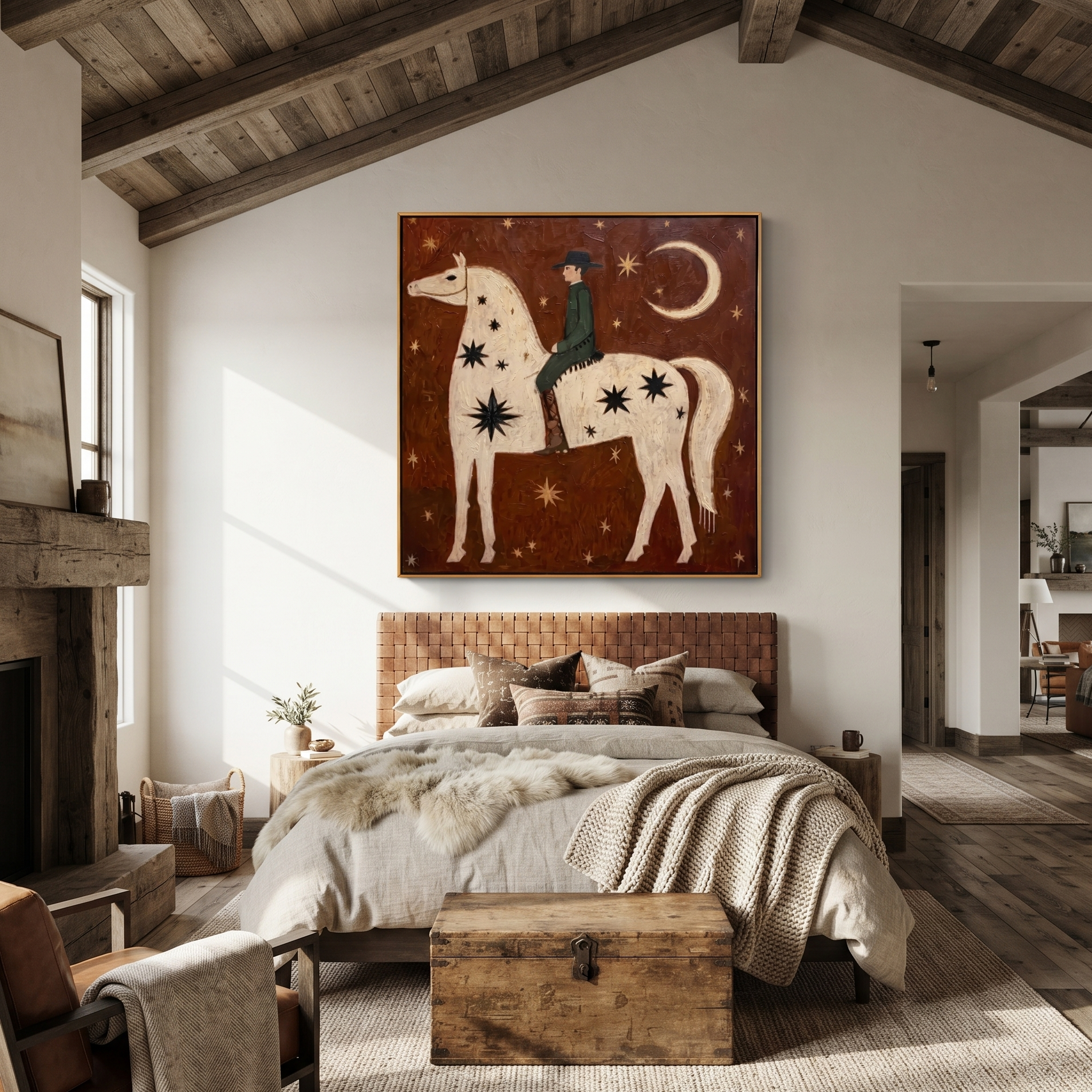 Green Rider Follows Crescent displayed in a layered residential setting