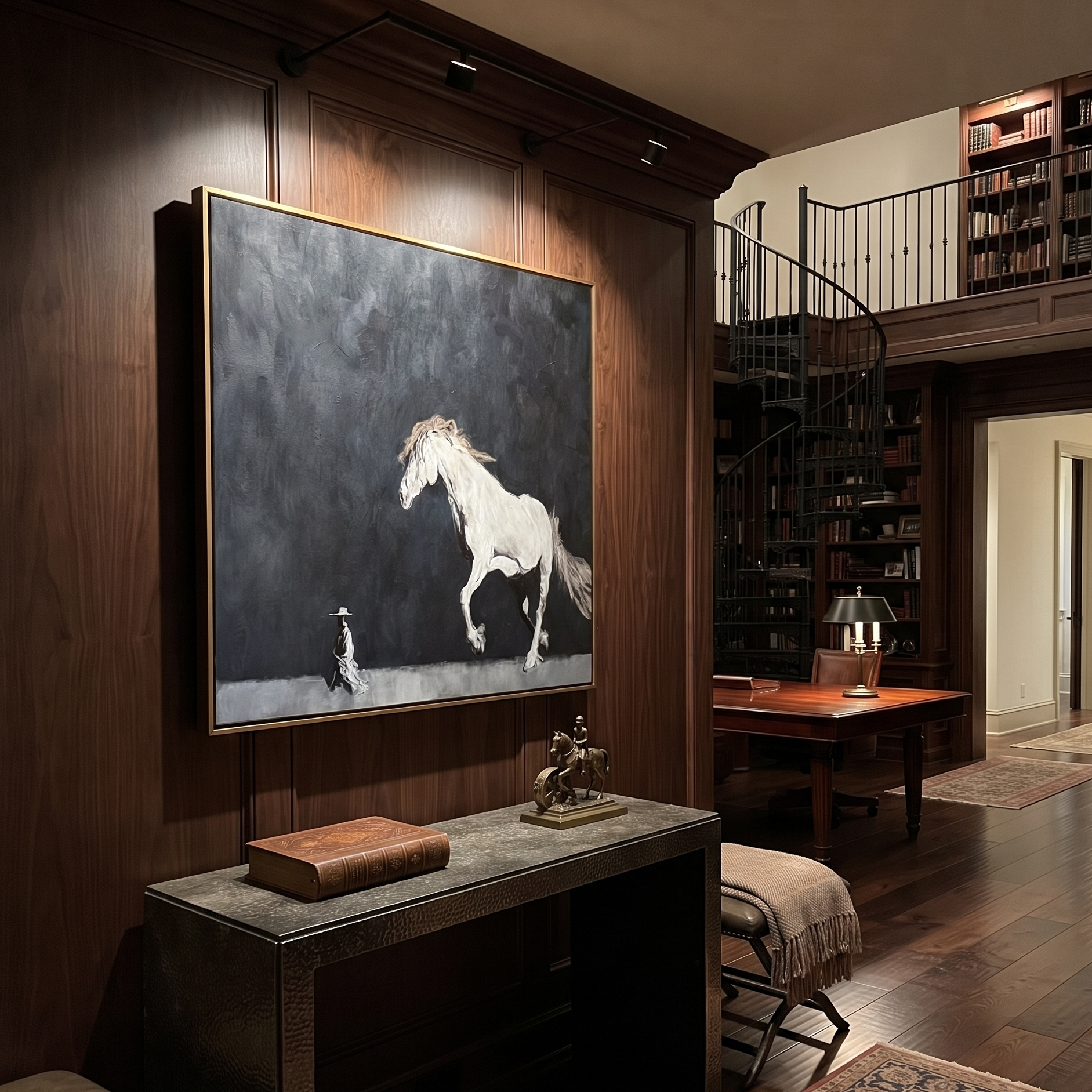 White Horse Defies Keeper styled with warm modern furnishings