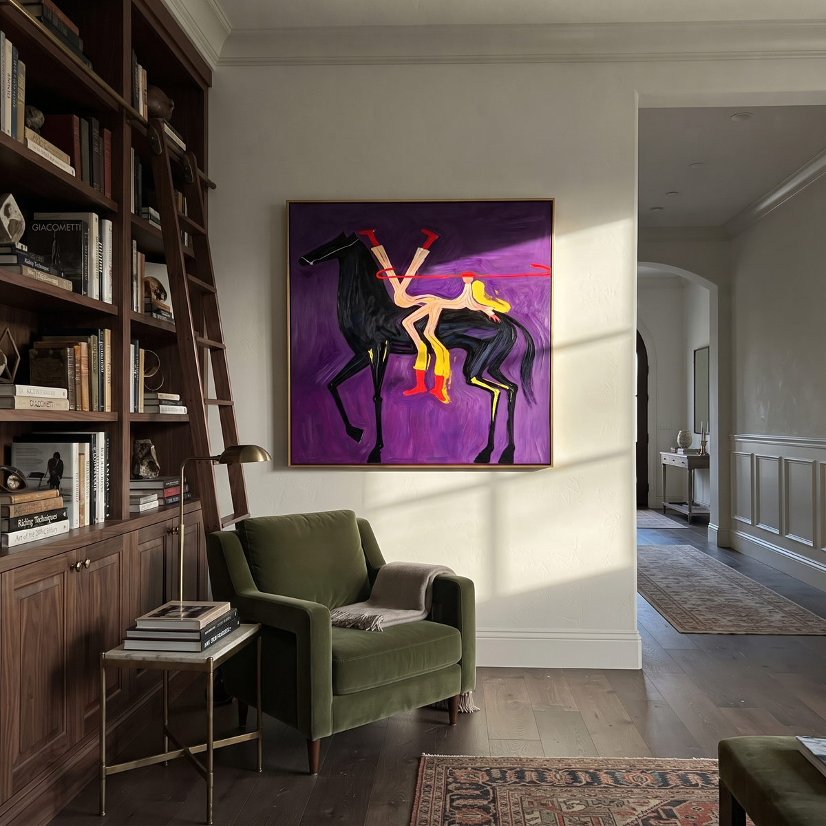 Two Acrobats Share Flight styled with wood, linen, and modern decor
