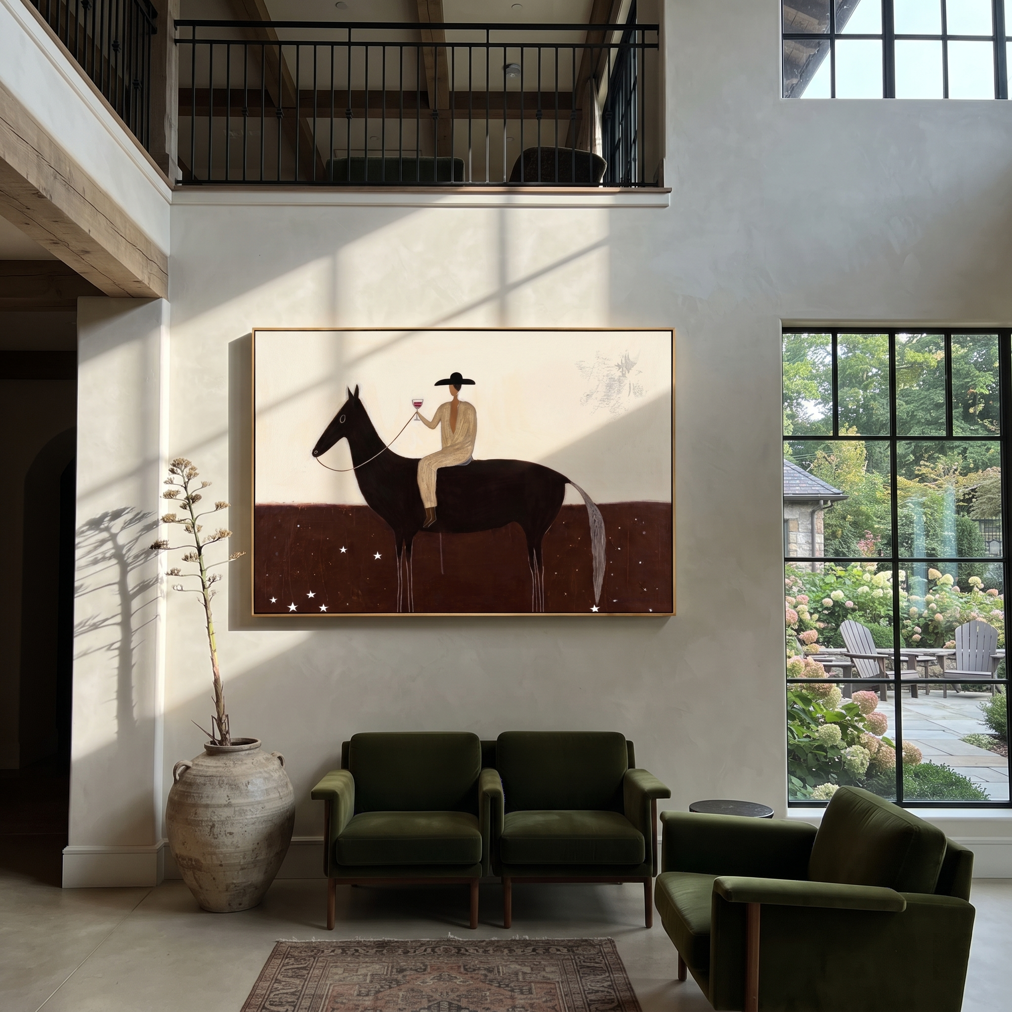 Cream Rider Crosses Stars displayed in a collected contemporary interior