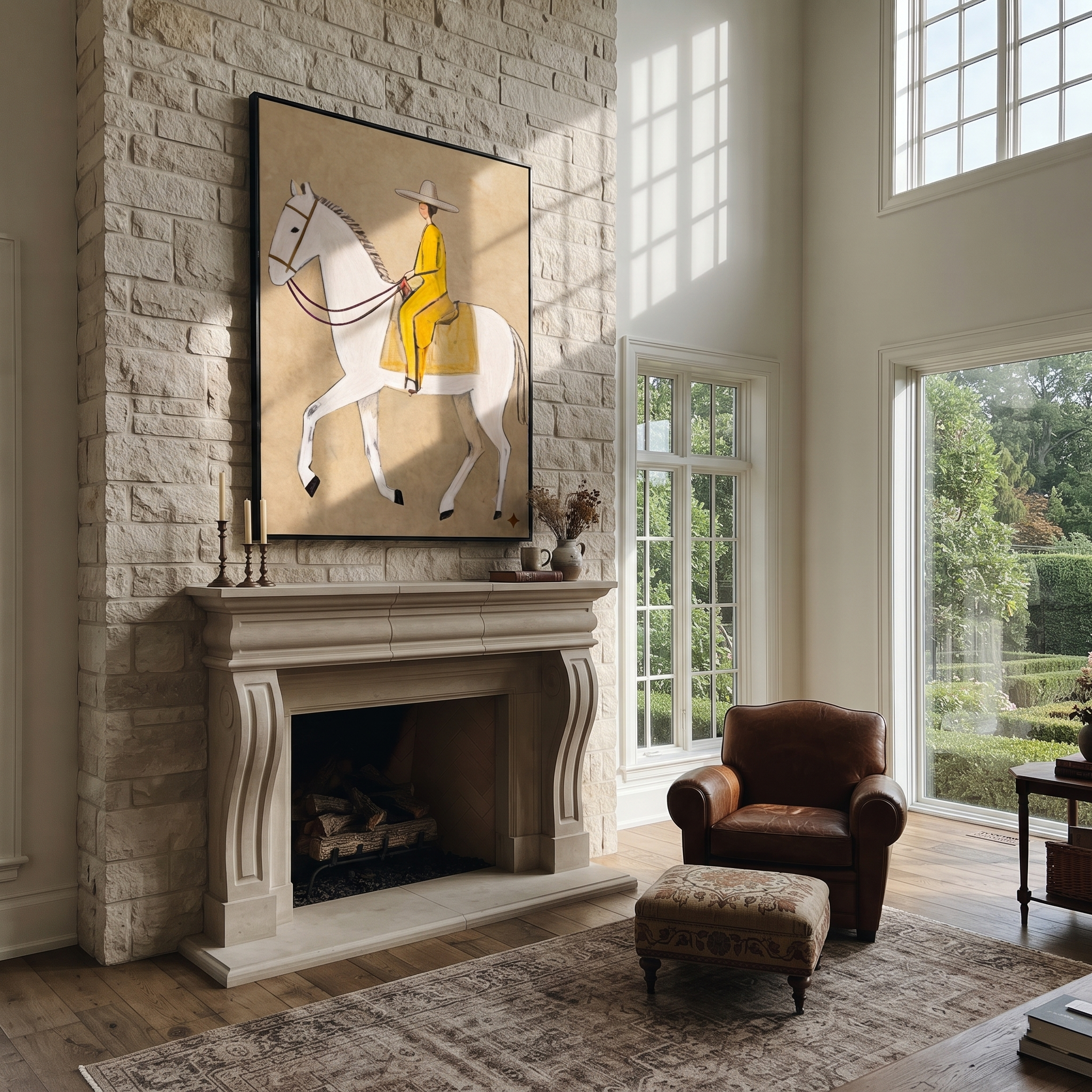 Yellow Tailoring Meets Ivory displayed in a collected contemporary interior