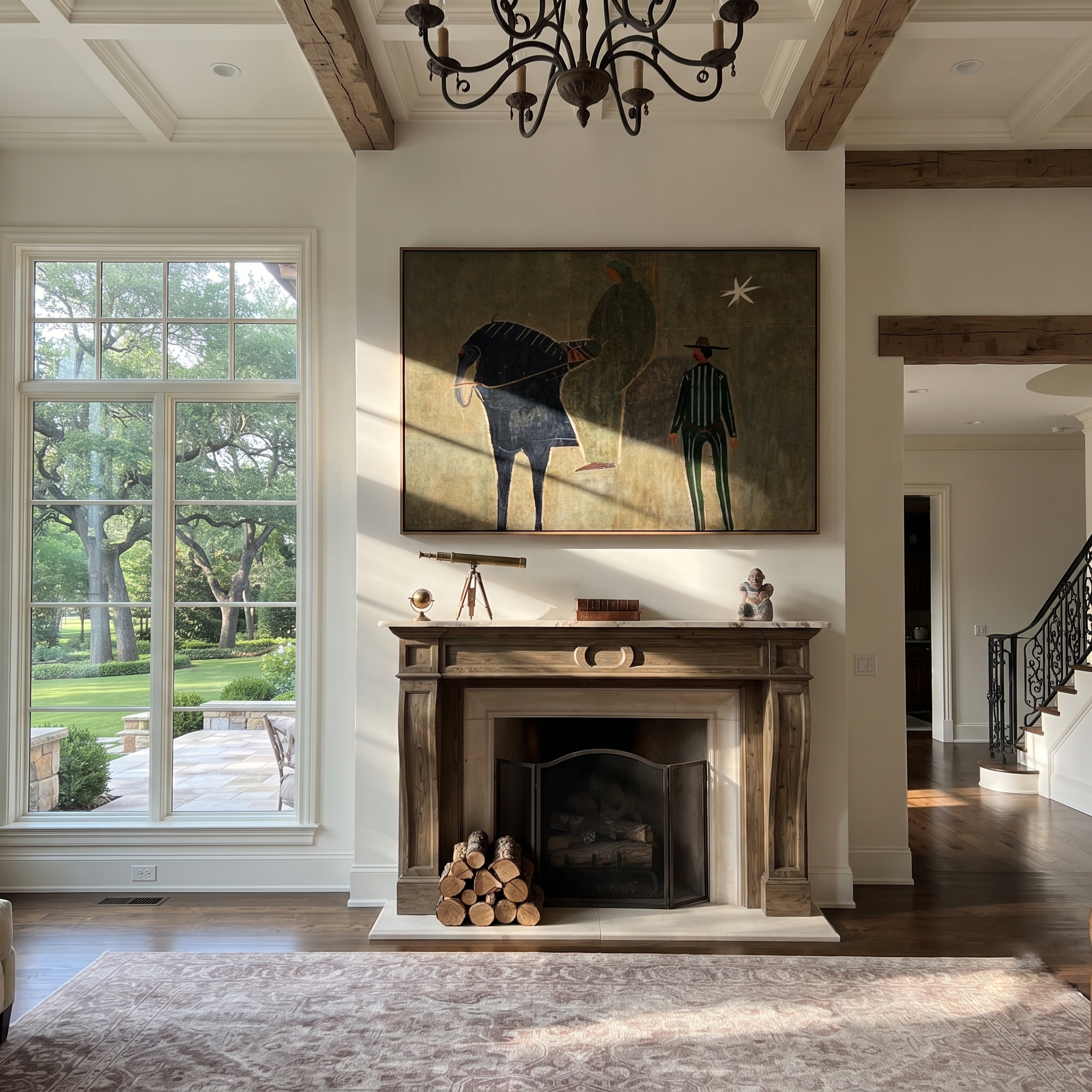 Handler Waits beneath Star styled with warm modern furnishings