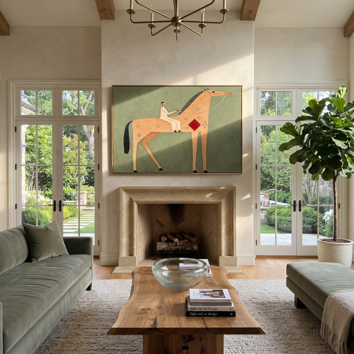 Pale Rider Crosses Sage displayed in a layered residential setting