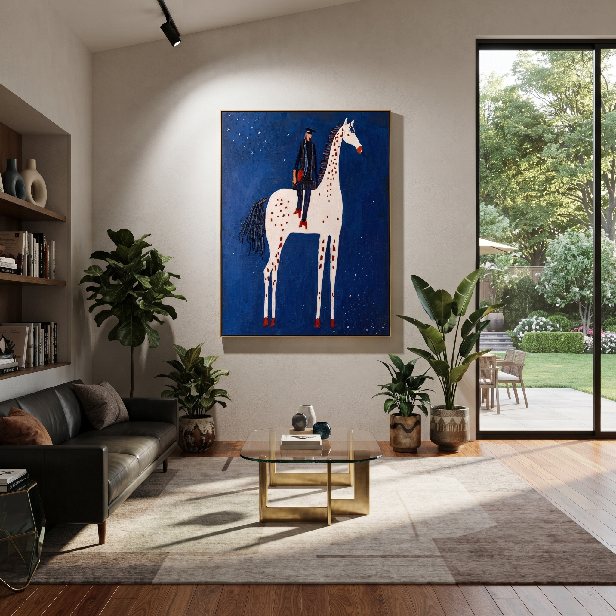 White Spots Pierce Night presented as a colorful interior focal point