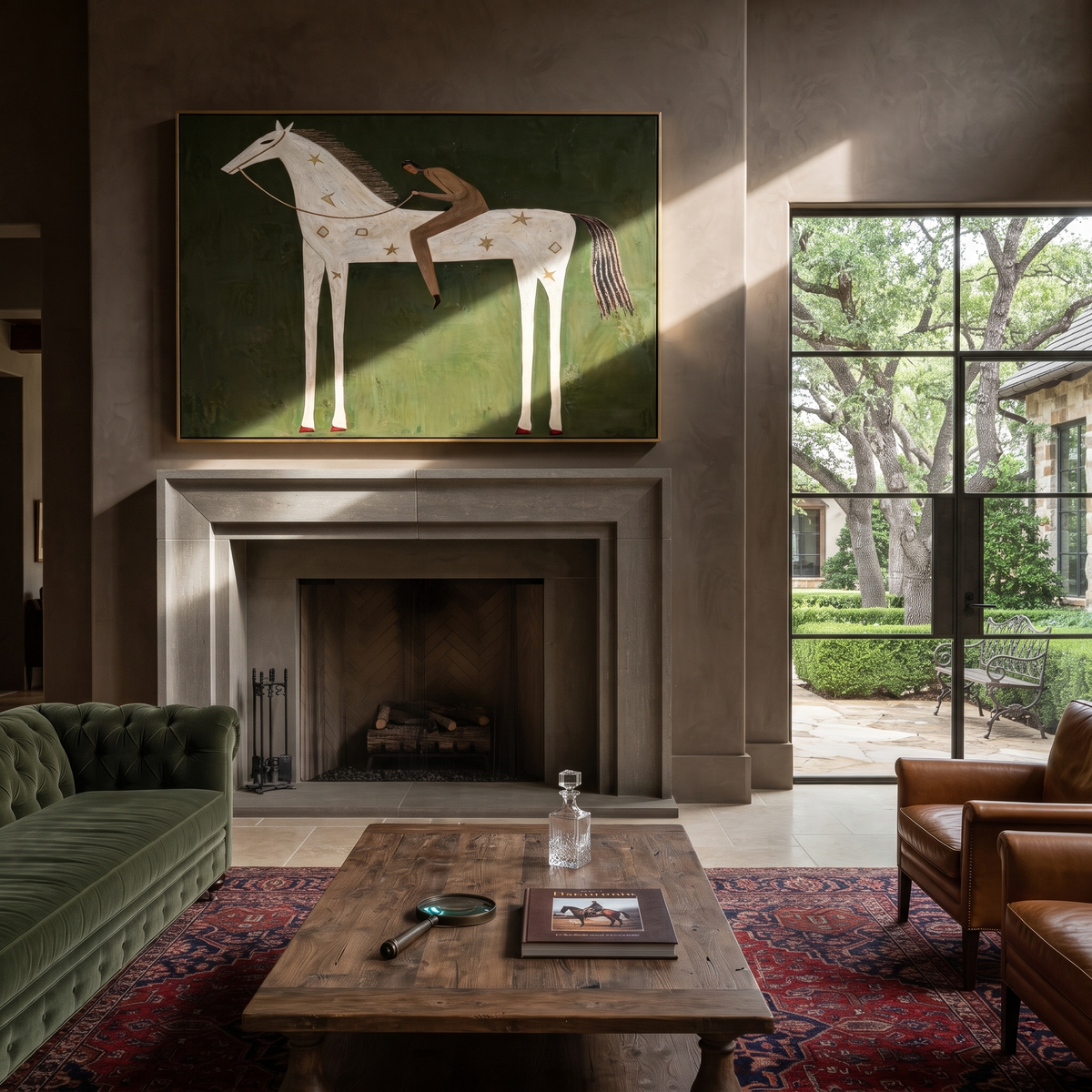 Reclining Figure Trusts Ivory styled with warm modern furnishings