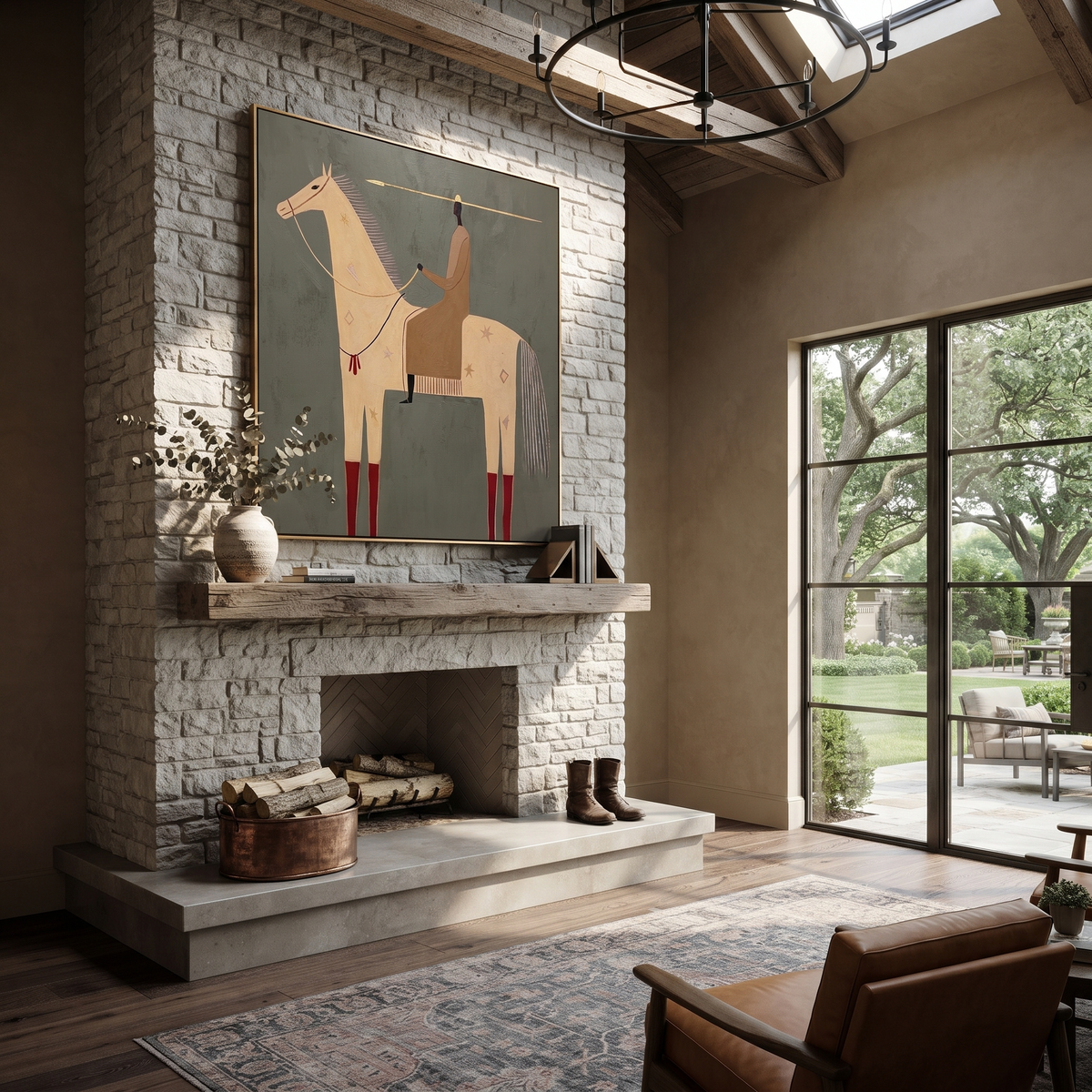 Red Boots Mark Ivory presented as a colorful interior focal point