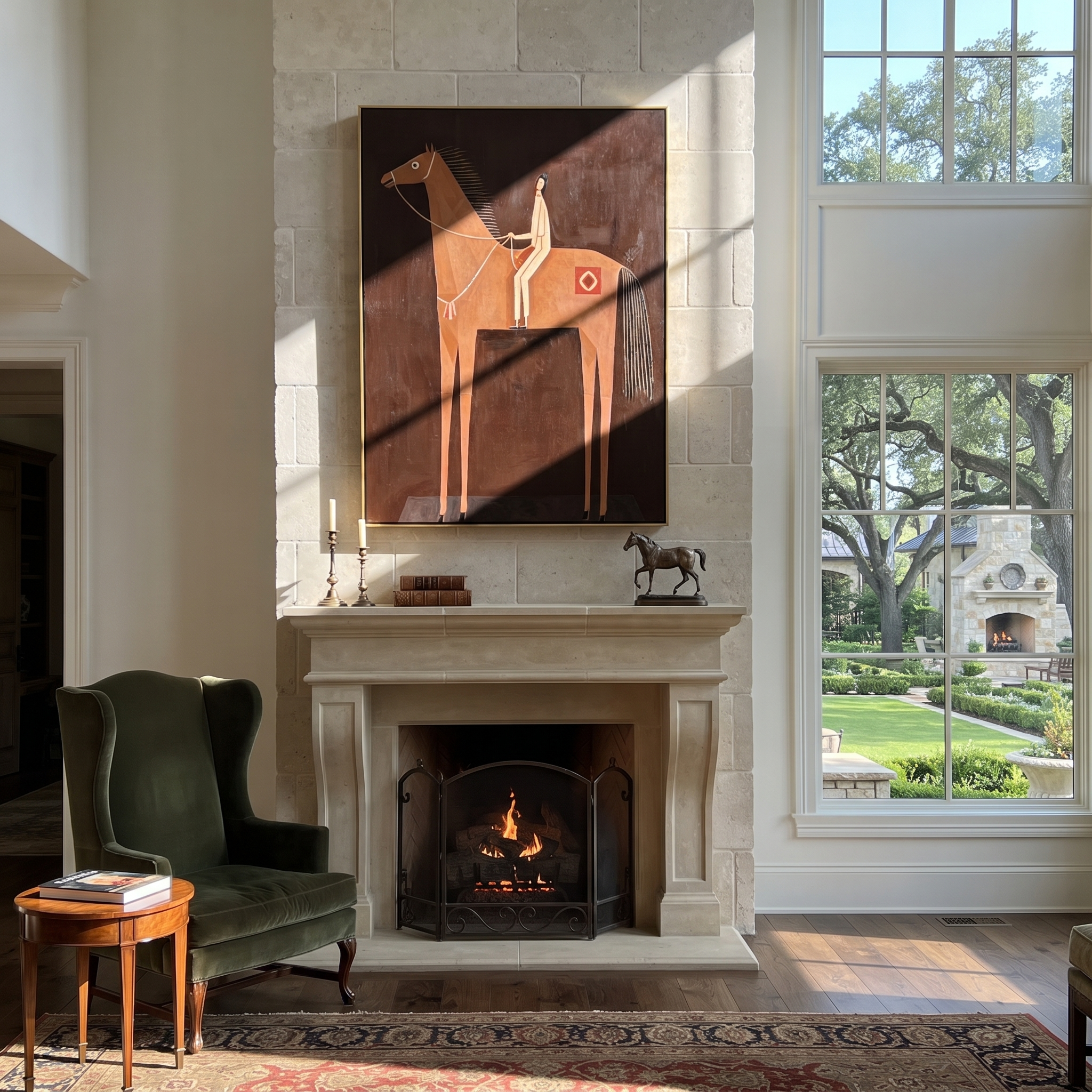 Pale Rider Holds Column displayed in a collected contemporary interior